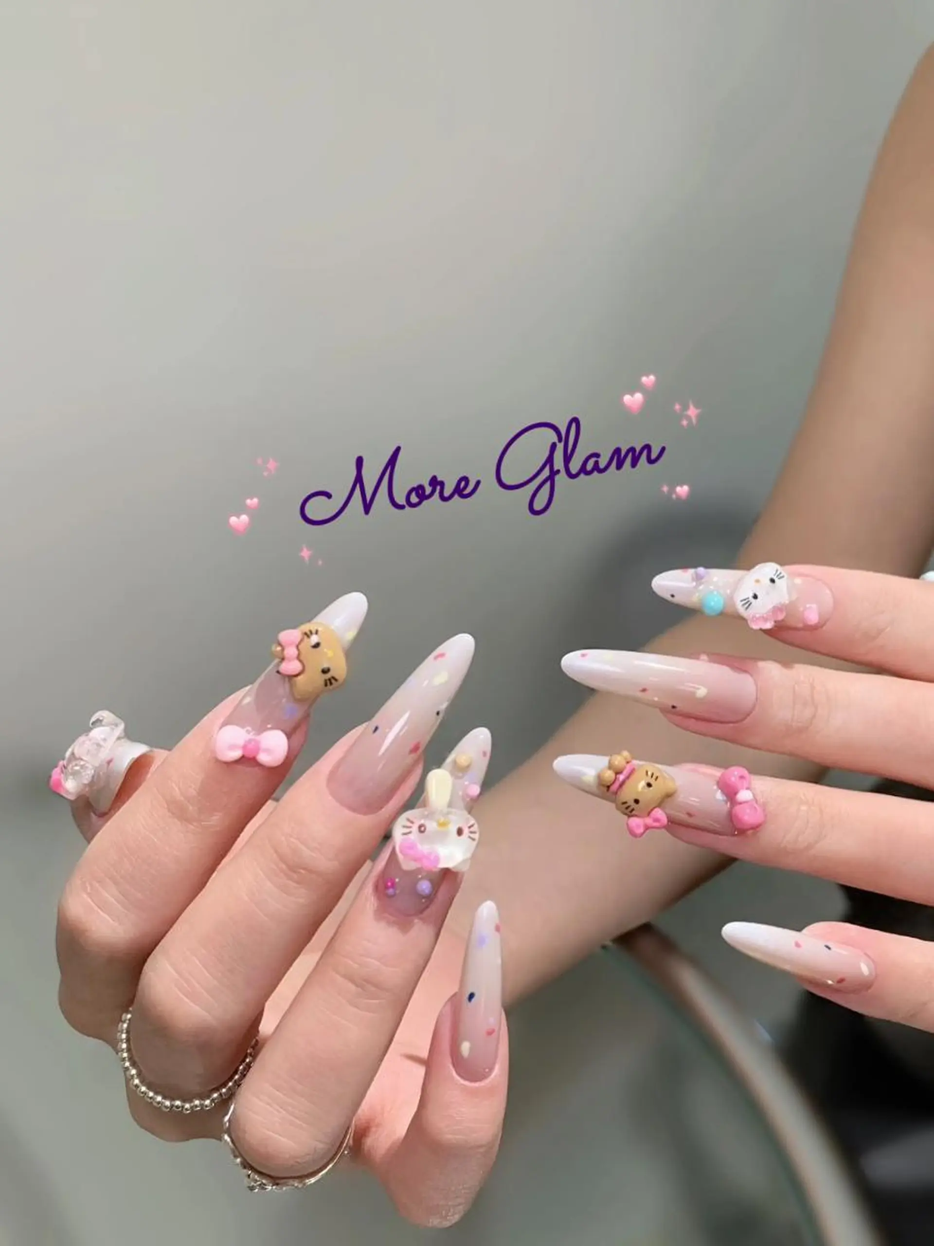 ネイル 長さ出し フットネイル フレンチネイル ジェルネイル ガラスフレンチ MoreGlam Nailsのネイルデザイン