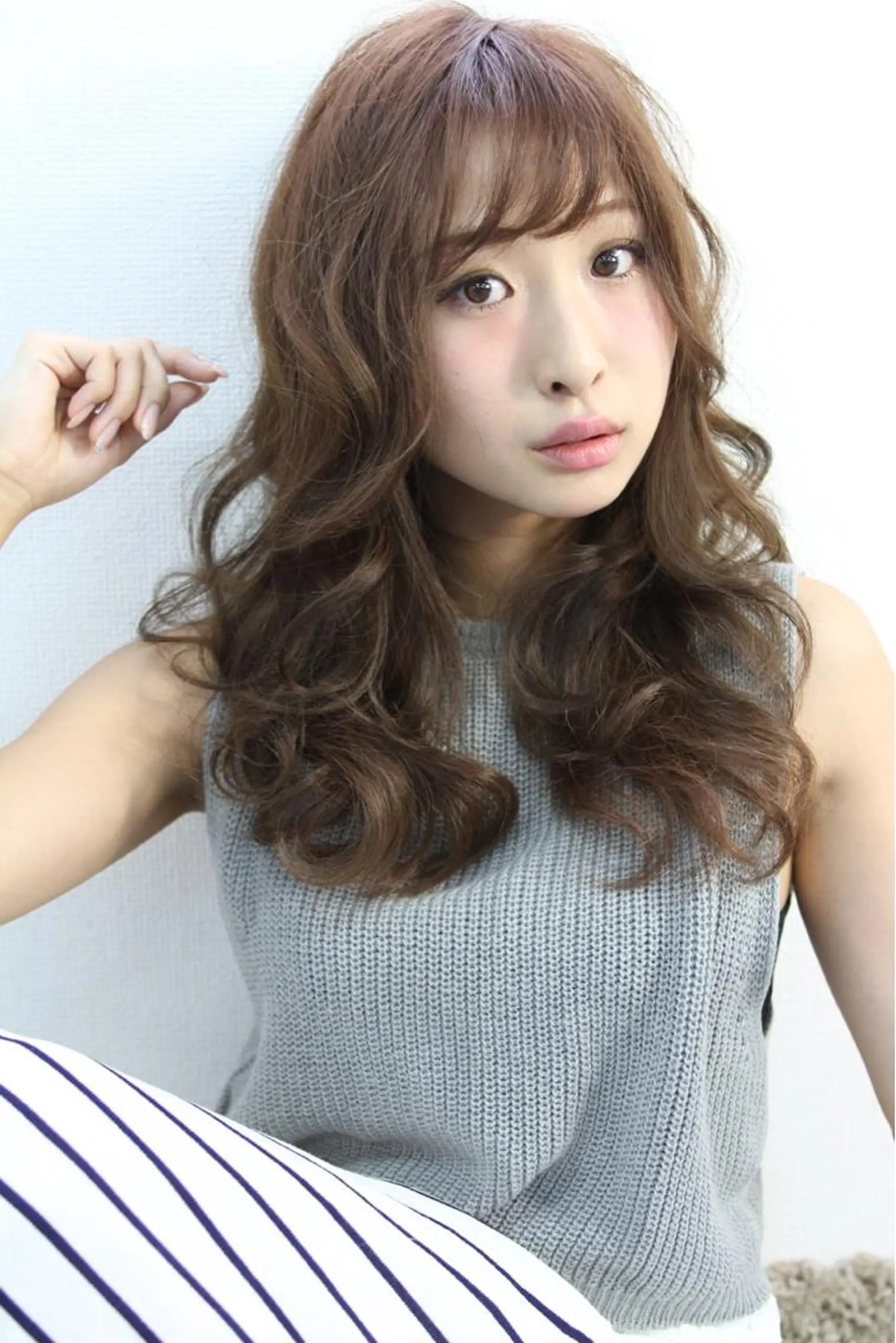 セミロング カラー パーマ LiL`塚口所属・L i L 塚口のヘアスタイル