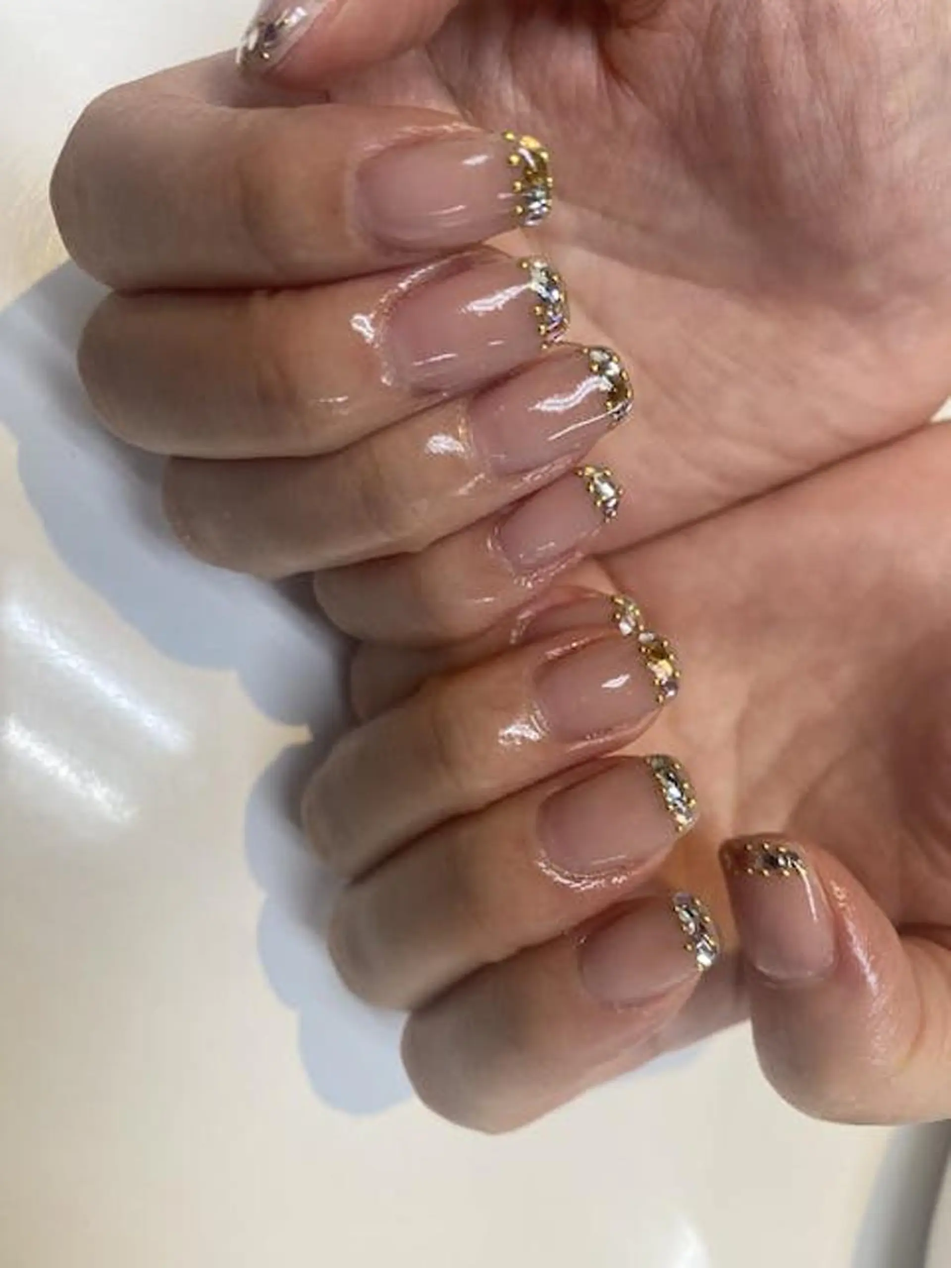 ネイル フットネイル フレンチネイル ジェルネイル ガラスフレンチ グラデーション ハンドネイル ハンドケア FASTNAIL PLUS 新宿店のネイルデザイン