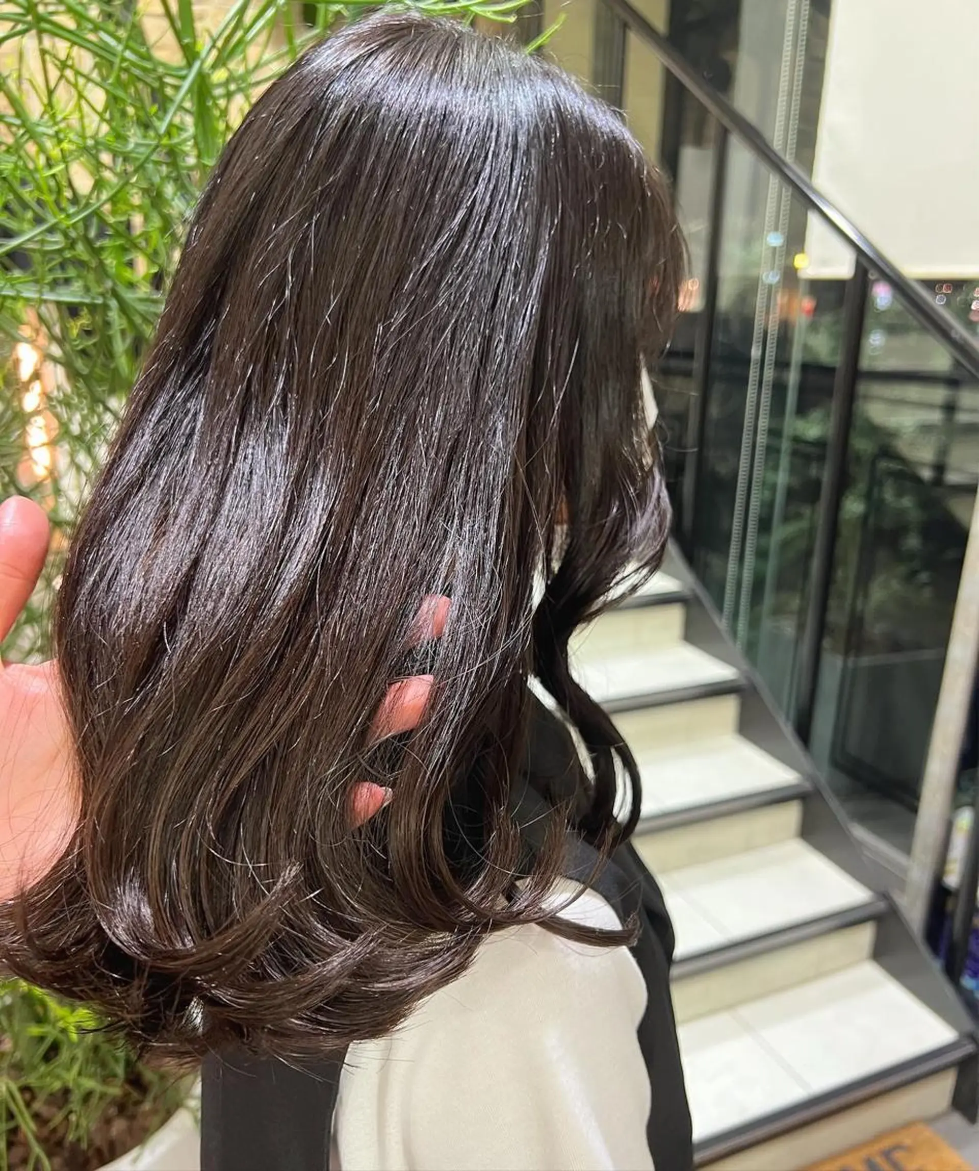 セミロング カラー ヘアアレンジ ブラウンカラー マロンブラウン チャンモリパーマ/韓 国/Minami🦋のヘアスタイル