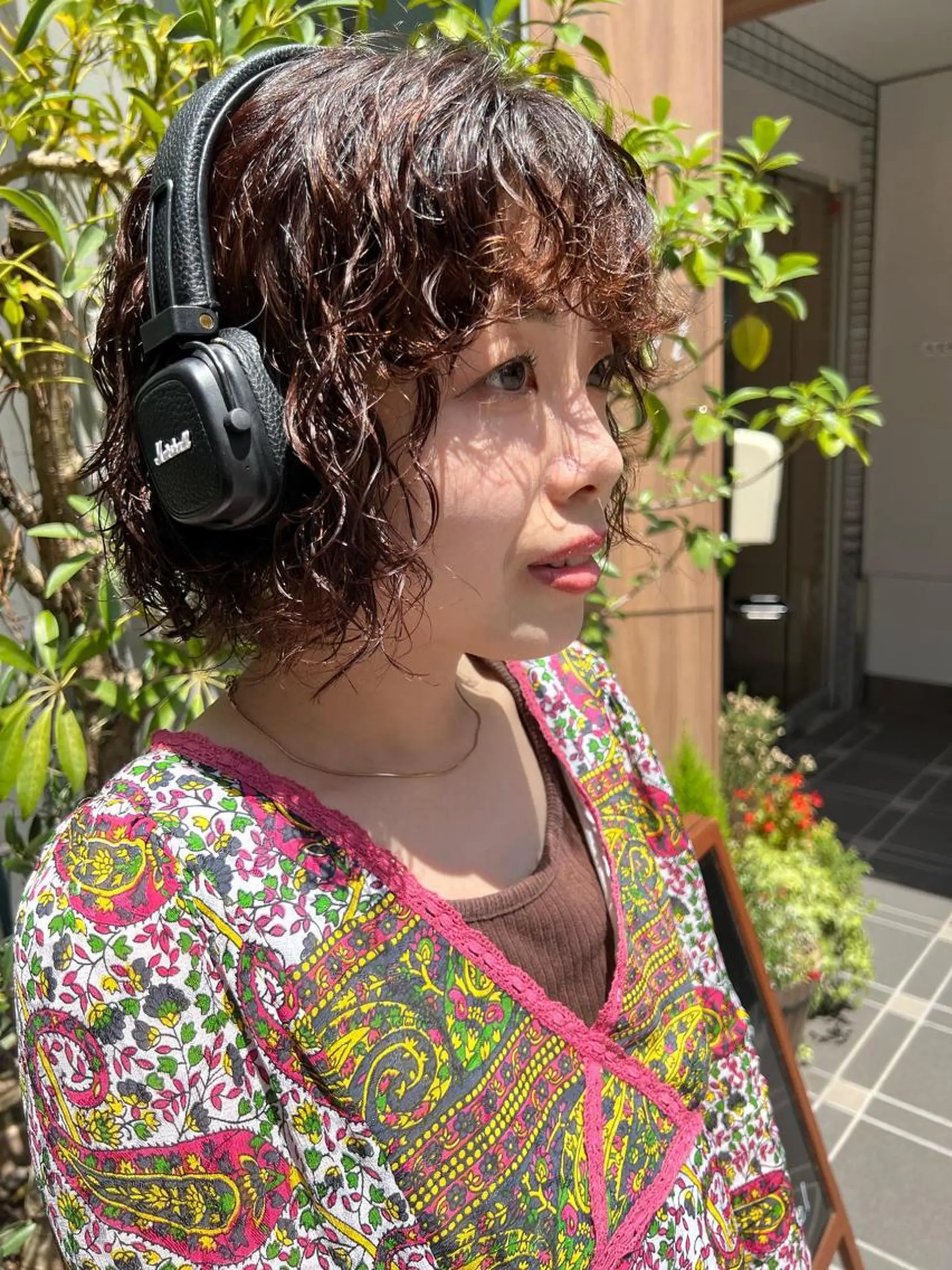 ミディアム パーマ 池田理紗/メンズ カット/切りっぱなしのヘアスタイル