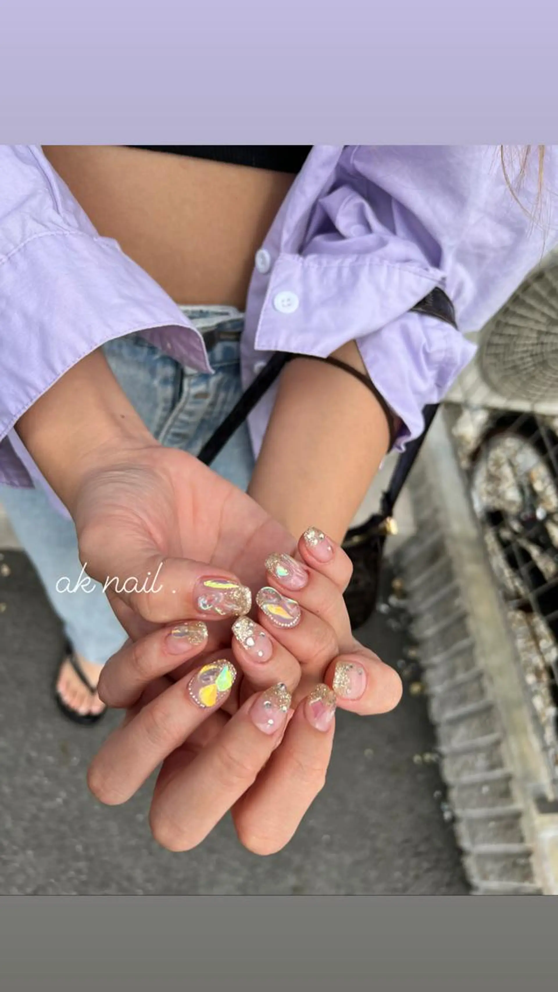 ネイル 氷ネイル・うるうるネイル ハンドネイル ak nail .のネイルデザイン