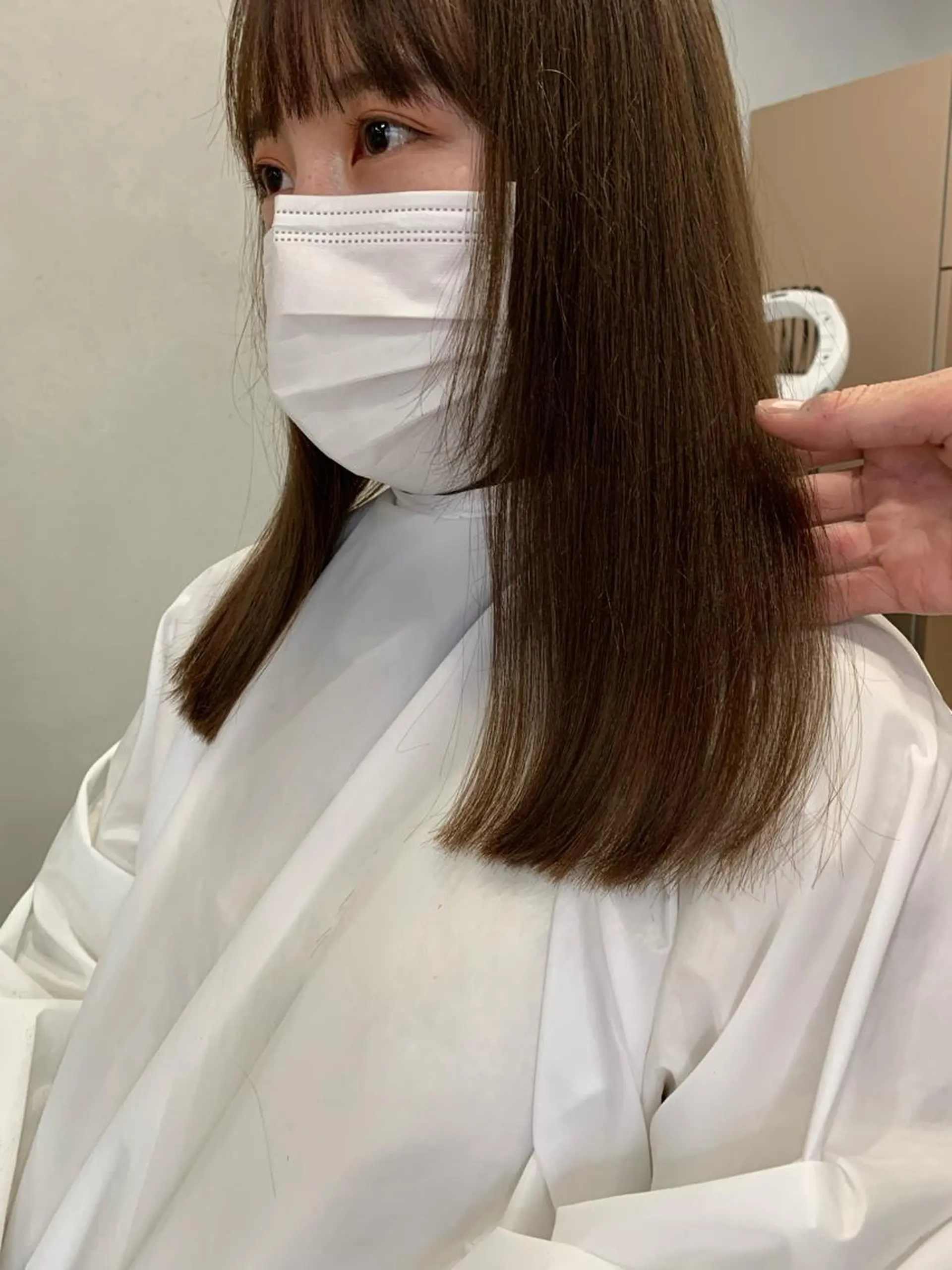 セミロング カラー ボブパーマコテ巻き風 パーマNo1深江秀平のヘアスタイル