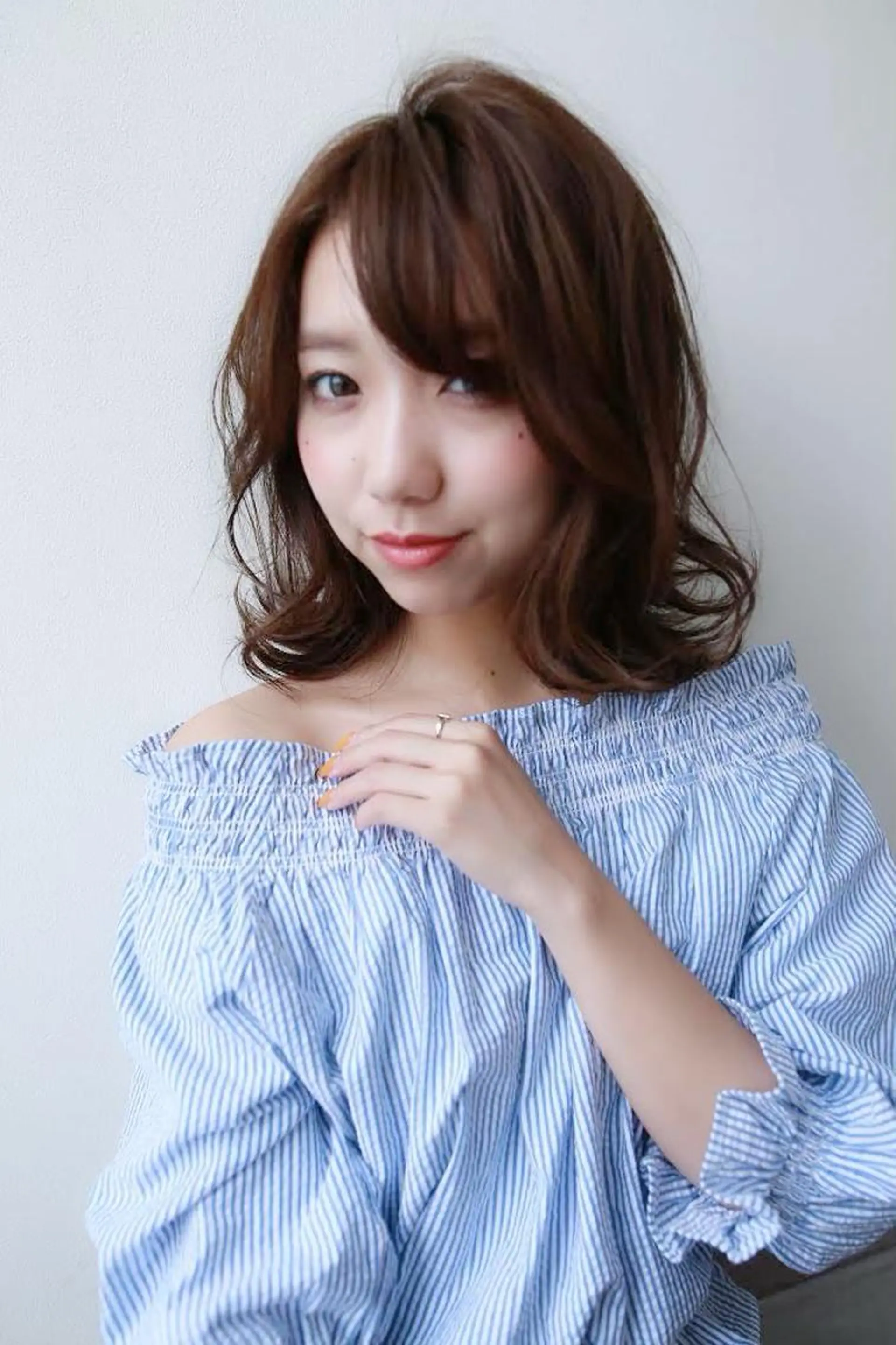 ミディアム カラー パーマ ヘアアレンジ トップスタイリスト 💙藤原 純のヘアスタイル
