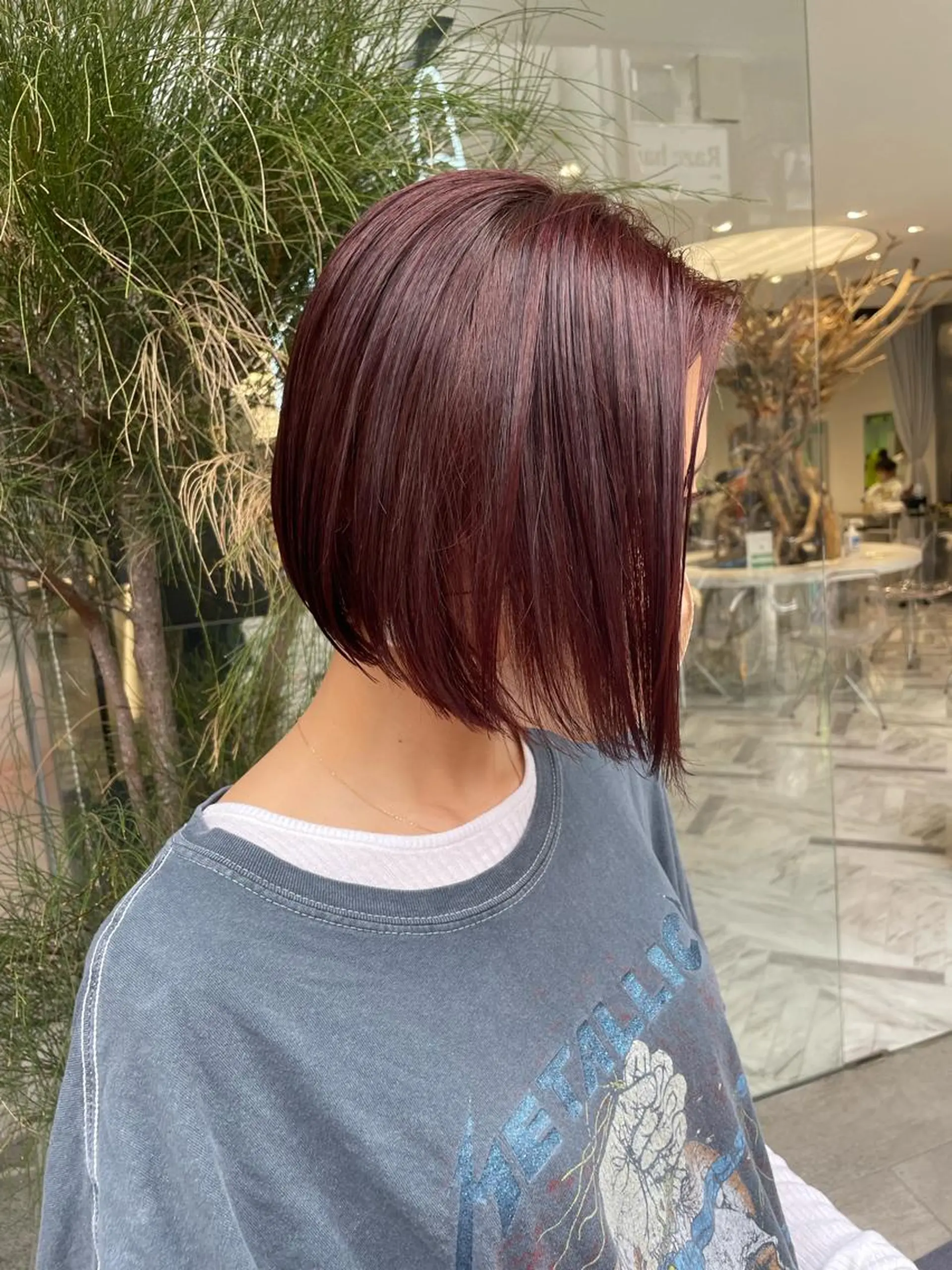 ミディアム カラー ブラウンカラー レッドカラー レッドブラウン risa 。のヘアスタイル