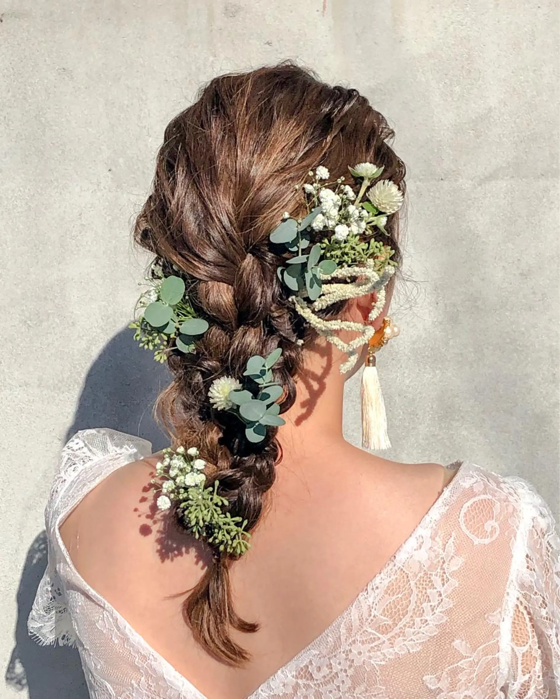 セミロング ヘアアレンジ 結婚式・ブライダル ヘアセット NAGON STYLE  MICI所属・佐藤 美聡のヘアスタイル