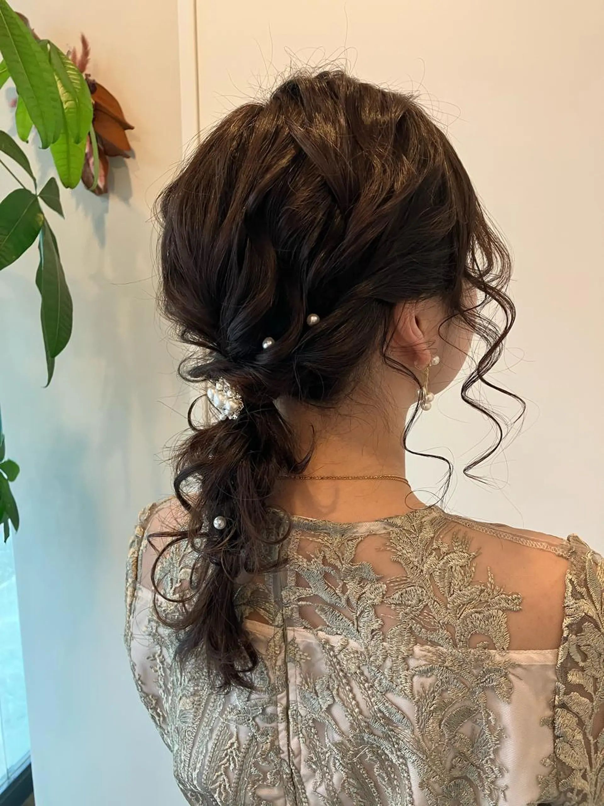 セミロング ヘアアレンジ 結婚式・ブライダル Hair&Make Nahoのマツエク・マツパデザイン