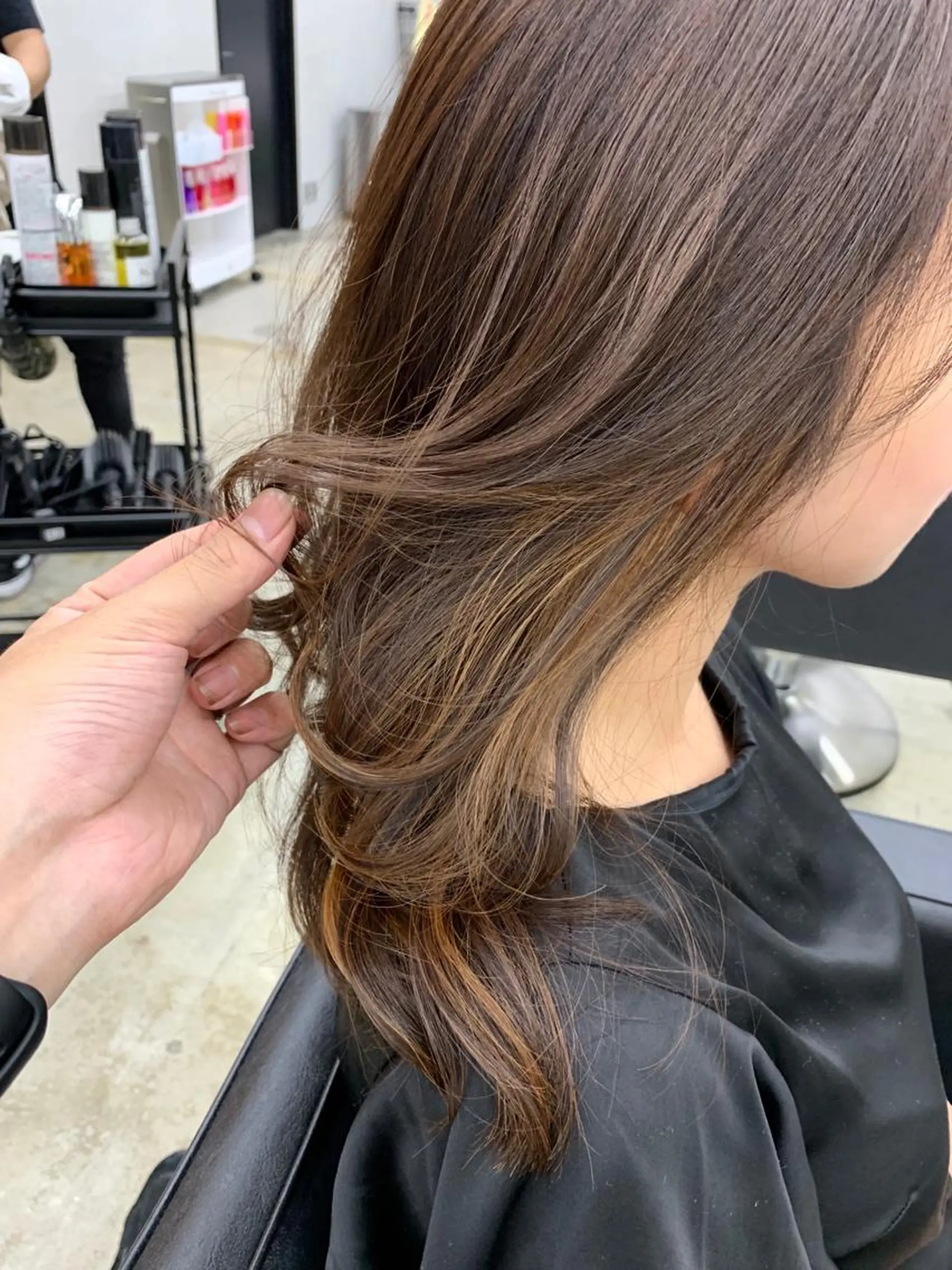 セミロング カラー ヘアアレンジ LANDSグループ ヘア&アイサロンのヘアスタイル