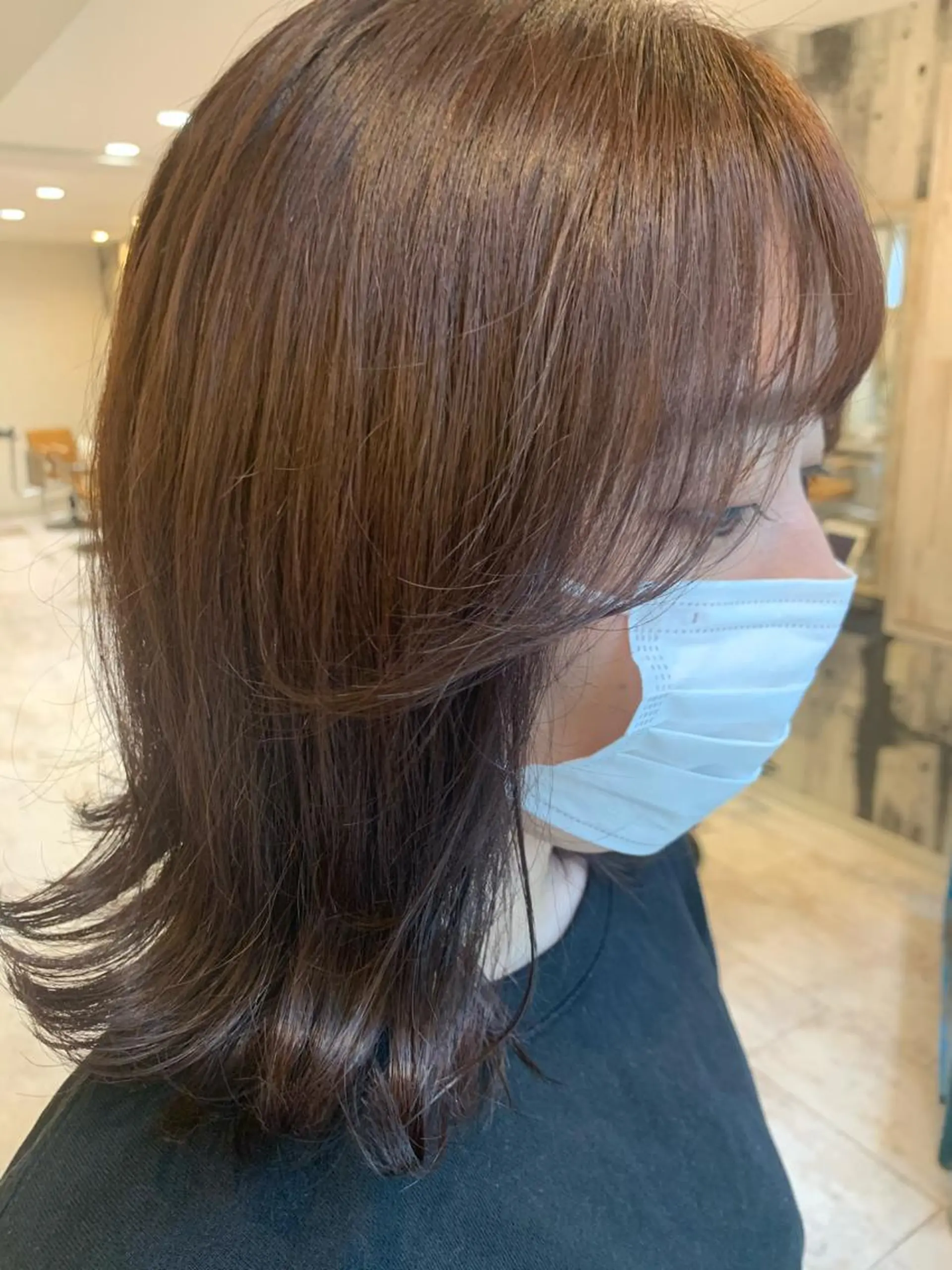 ミディアム カラー ヤマダ サクラのヘアスタイル