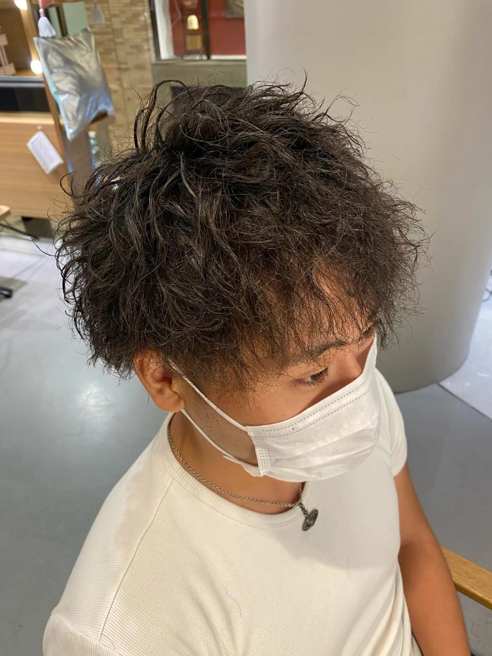 ショート パーマ メンズ カット パーマ unopulir Vamos店所属・梅田茶屋町メンズ 専門美容師 山元一平のヘアスタイル