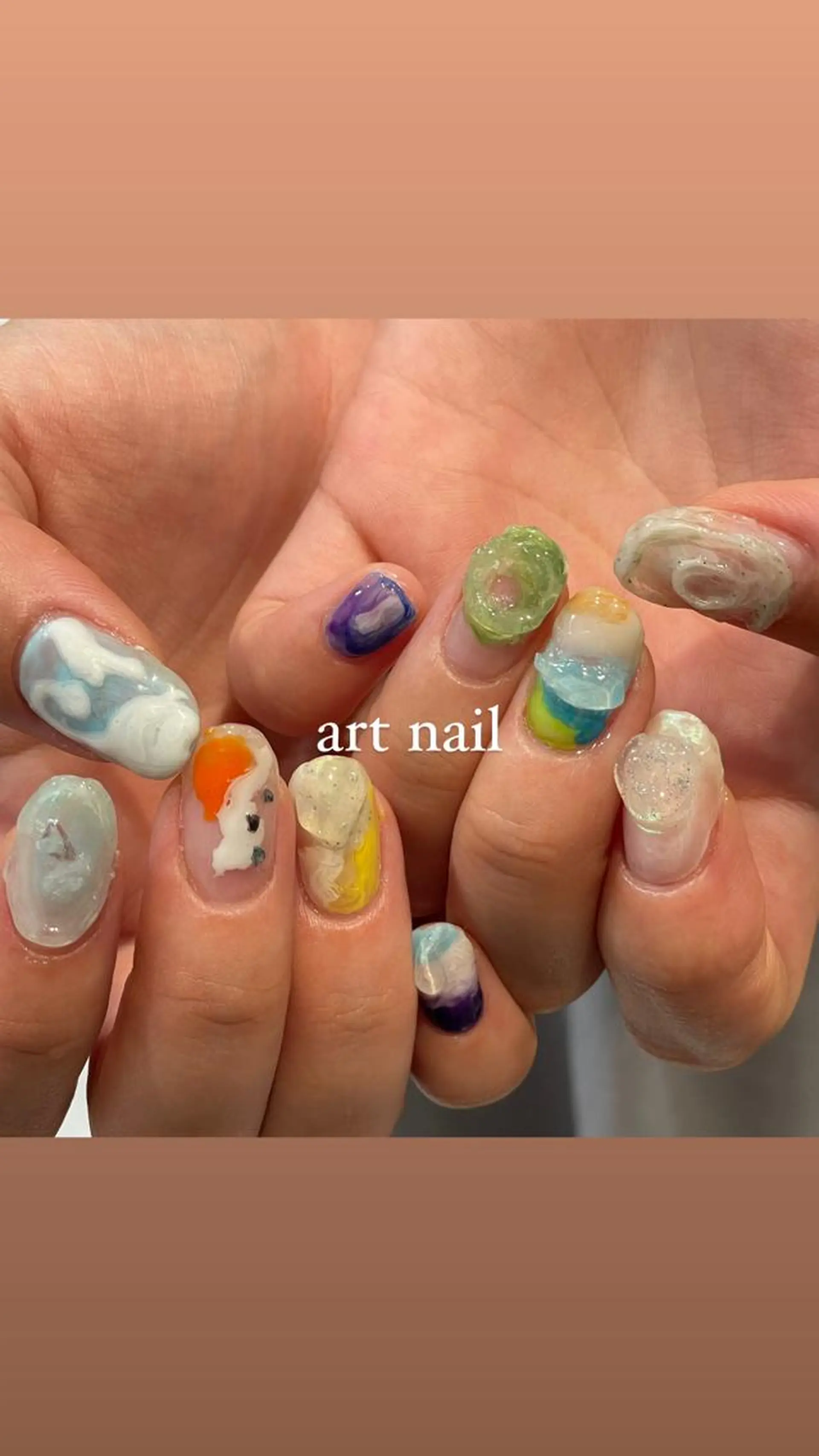 ネイル ジェルネイル パラジェル ハンドネイル 淡色ネイル 🎀moeのネイルデザイン