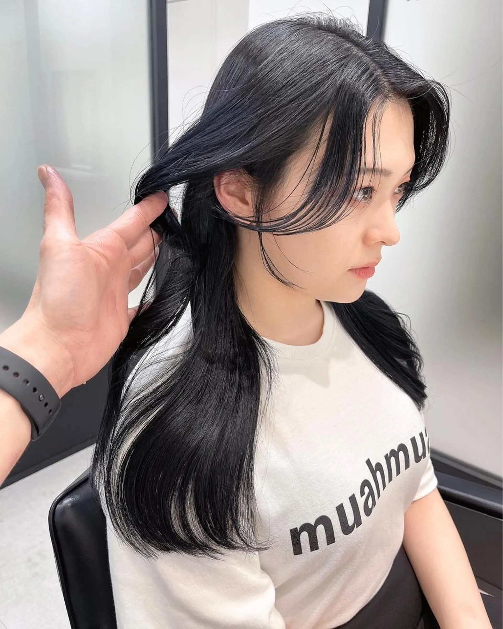 ロング カット ヘアカラー トリートメント 韓国レイヤーカット 髪質改善▫️水野有真のヘアスタイル