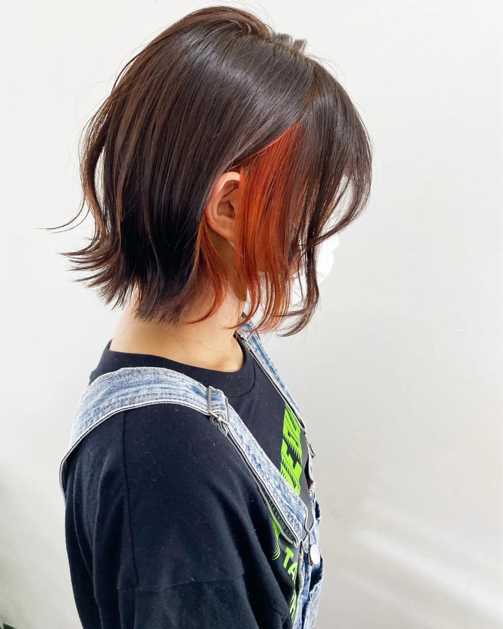 ショート カラー イヤリングカラー オレンジ フラム所属・WATANABE MISAKIのヘアスタイル