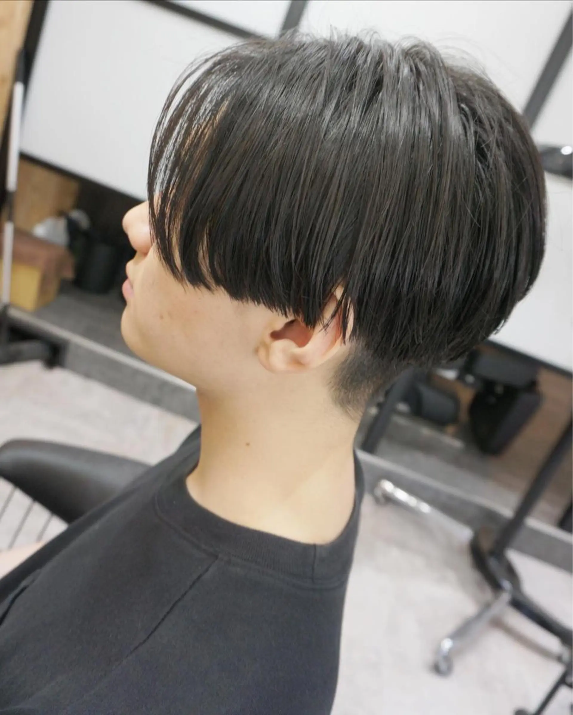 ショート メンズ センターパート マッシュ カット hair teria ryu 大塚のヘアスタイル
