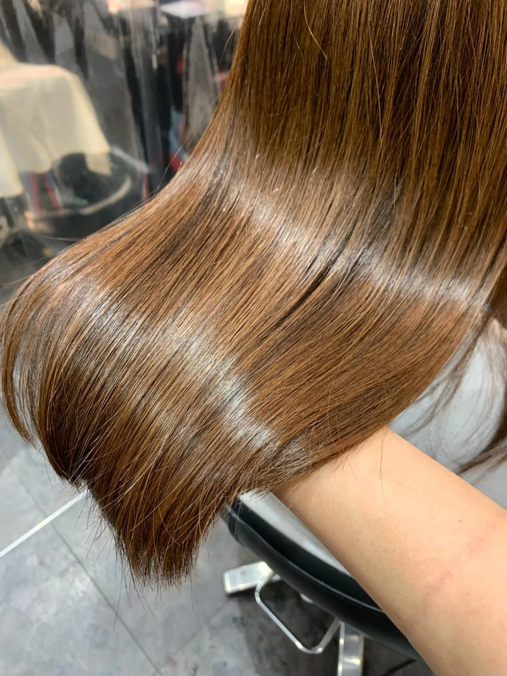 ミディアム カラー トリートメント 艶髪/白髪ぼかし ヘッドスパ/大野結菜のヘアスタイル