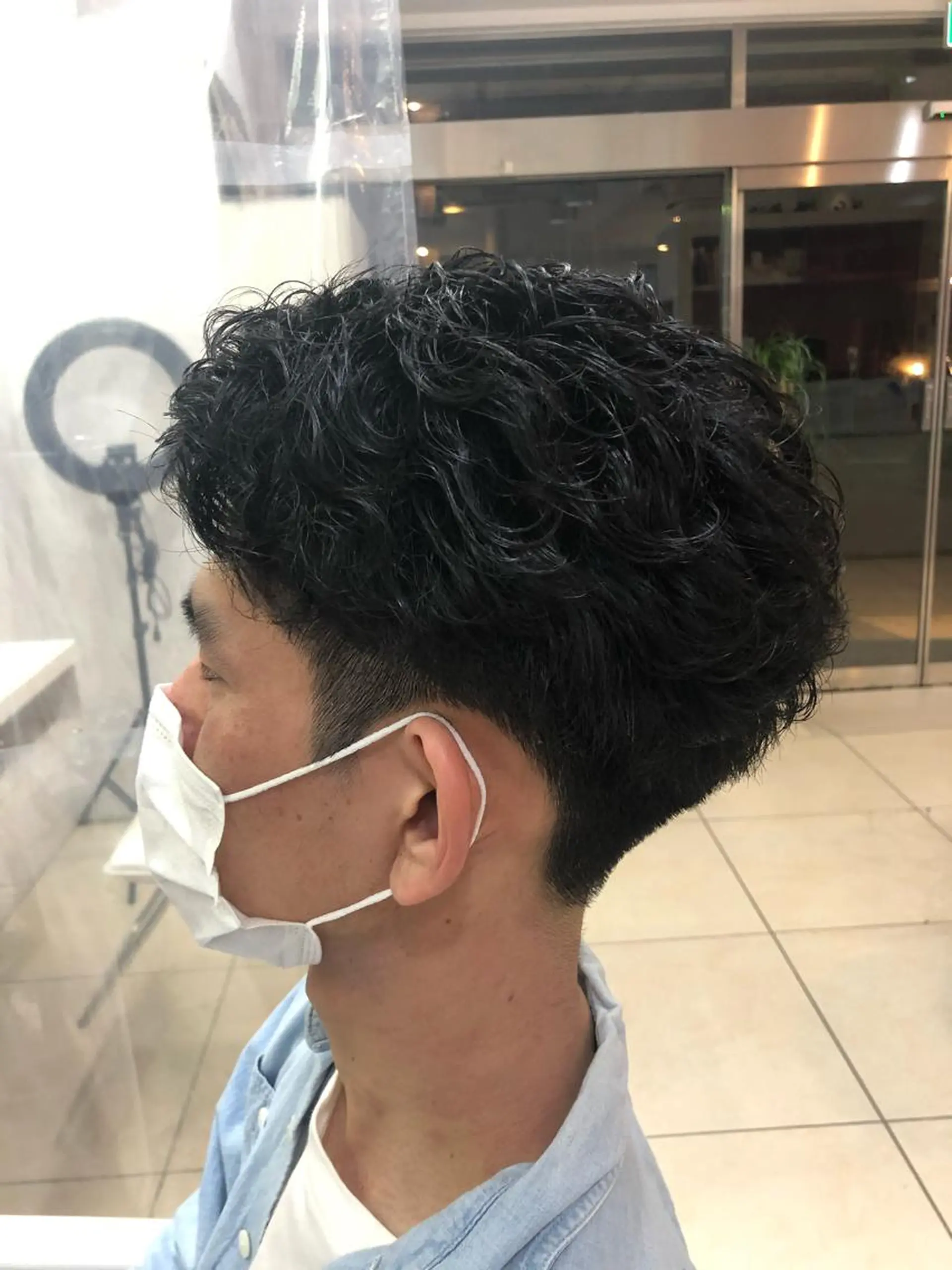 ショート パーマ メンズ 髪質改善× ハイライト溝江のヘアスタイル