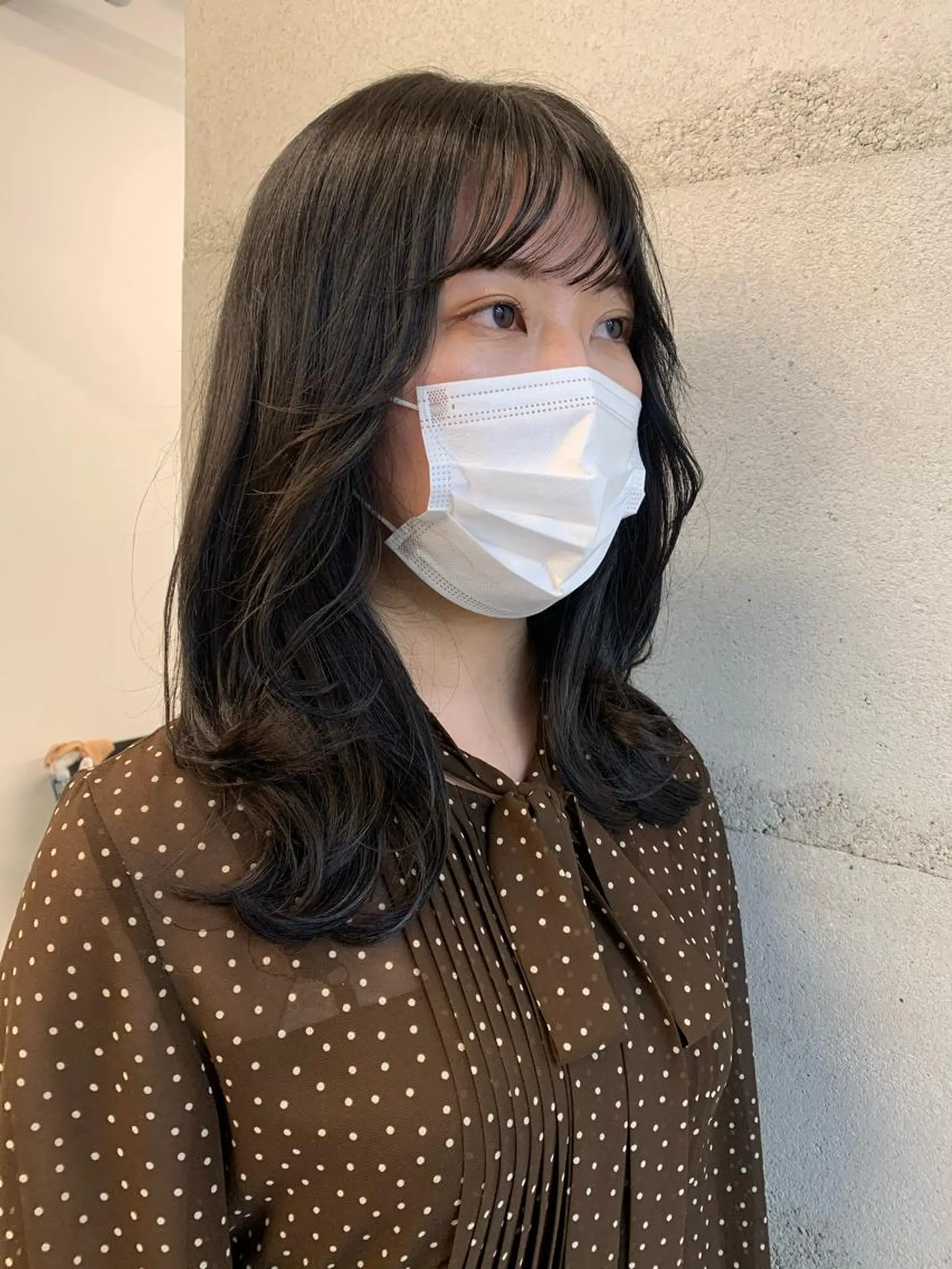 ミディアム カラー 透明感/オリーブ/ グレージュ/YUKAのヘアスタイル