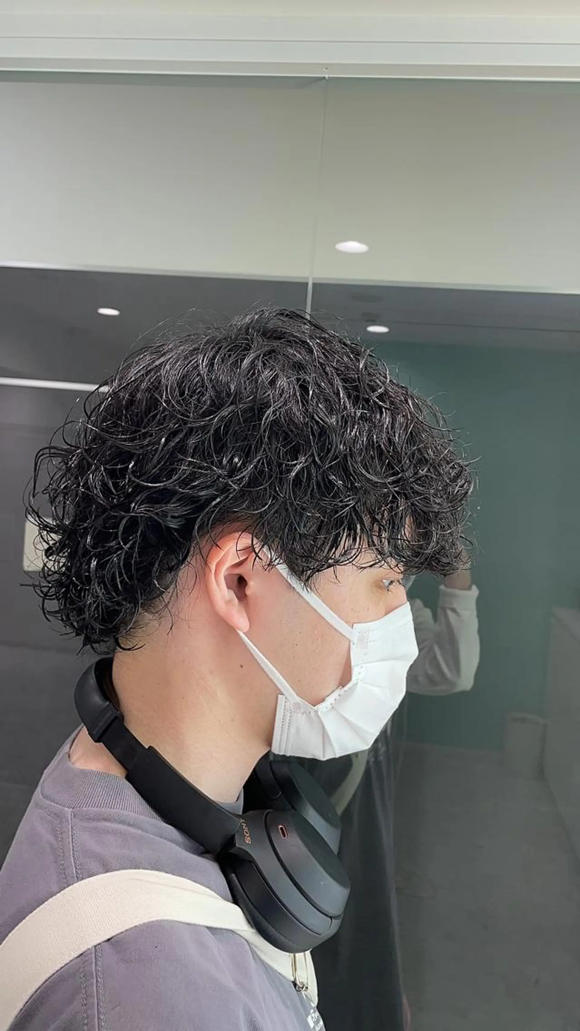 ショート パーマ ヘアアレンジ メンズ メンズパーマ 顔まわりカット の達人のヘアスタイル