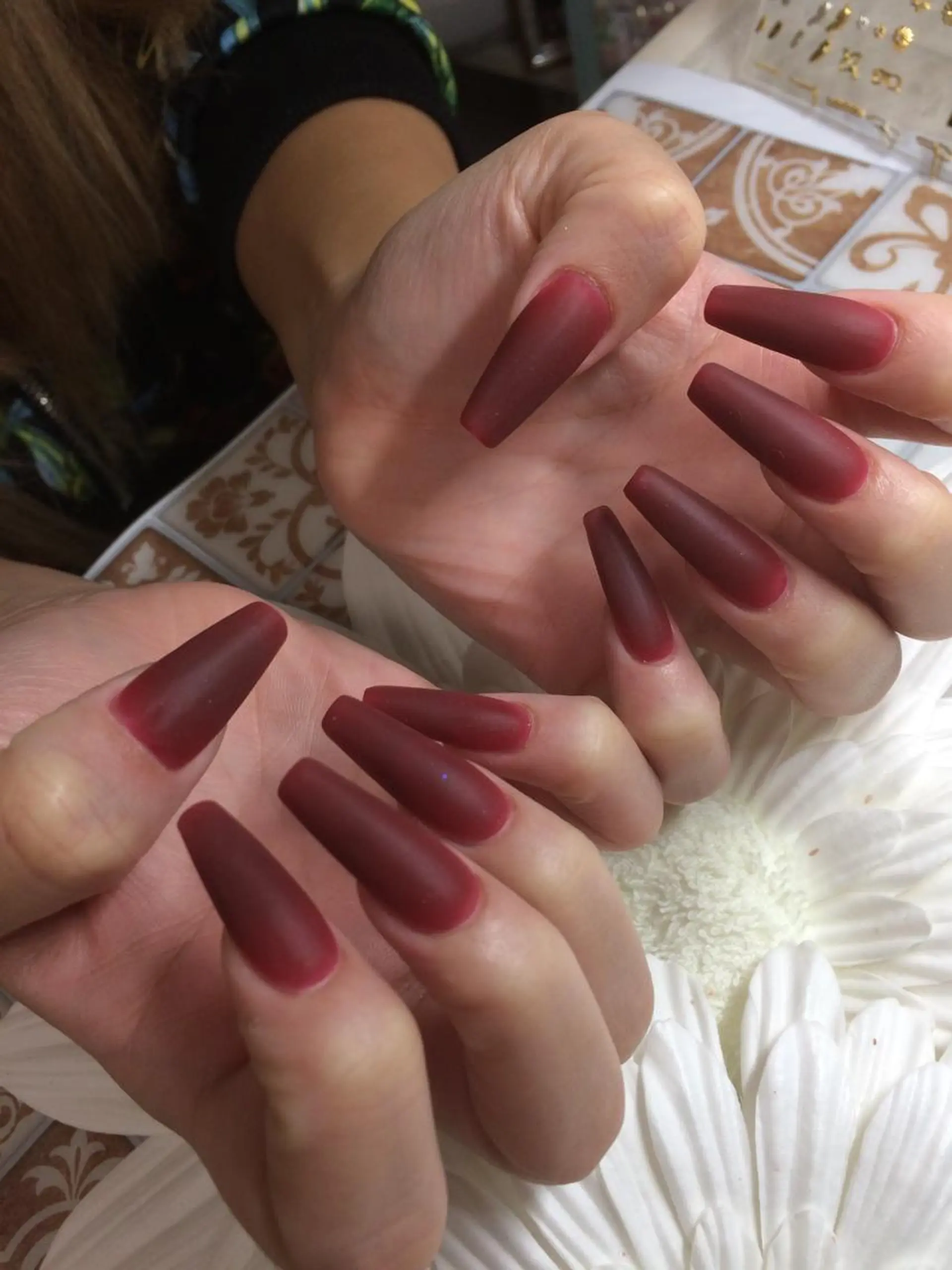 ネイル ロングネイル マットネイル スカルプネイル Nailsalon E's cafeのネイルデザイン
