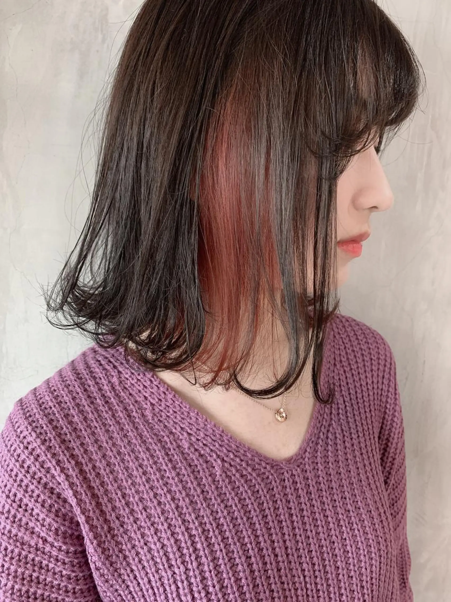 ミディアム カラー SAKURA 原宿所属・なかの たくみのヘアスタイル