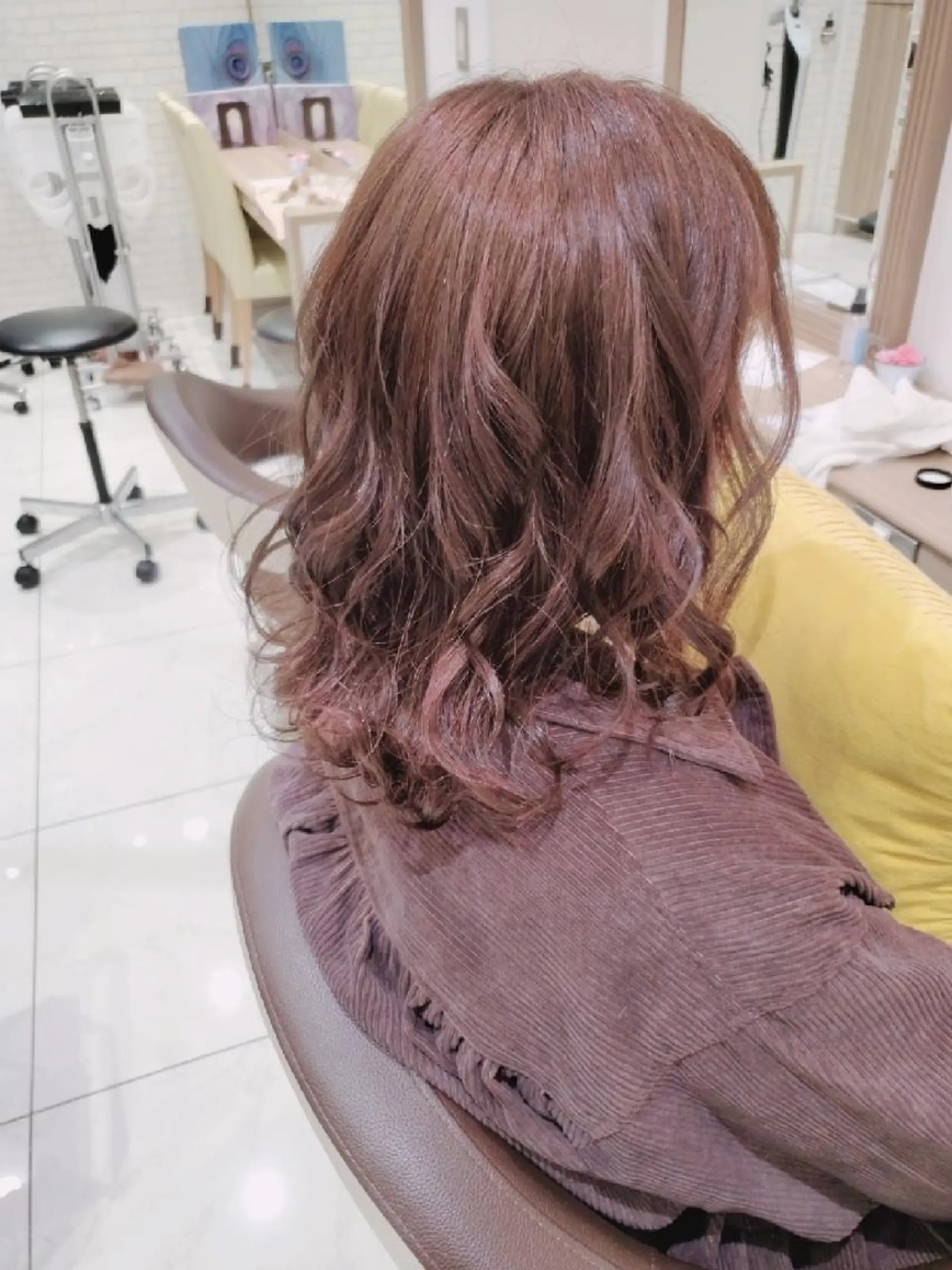 ミディアム カラー ベージュカラー イルミナカラー ピンクカラー ピンクベージュ 中村 和貴のヘアスタイル