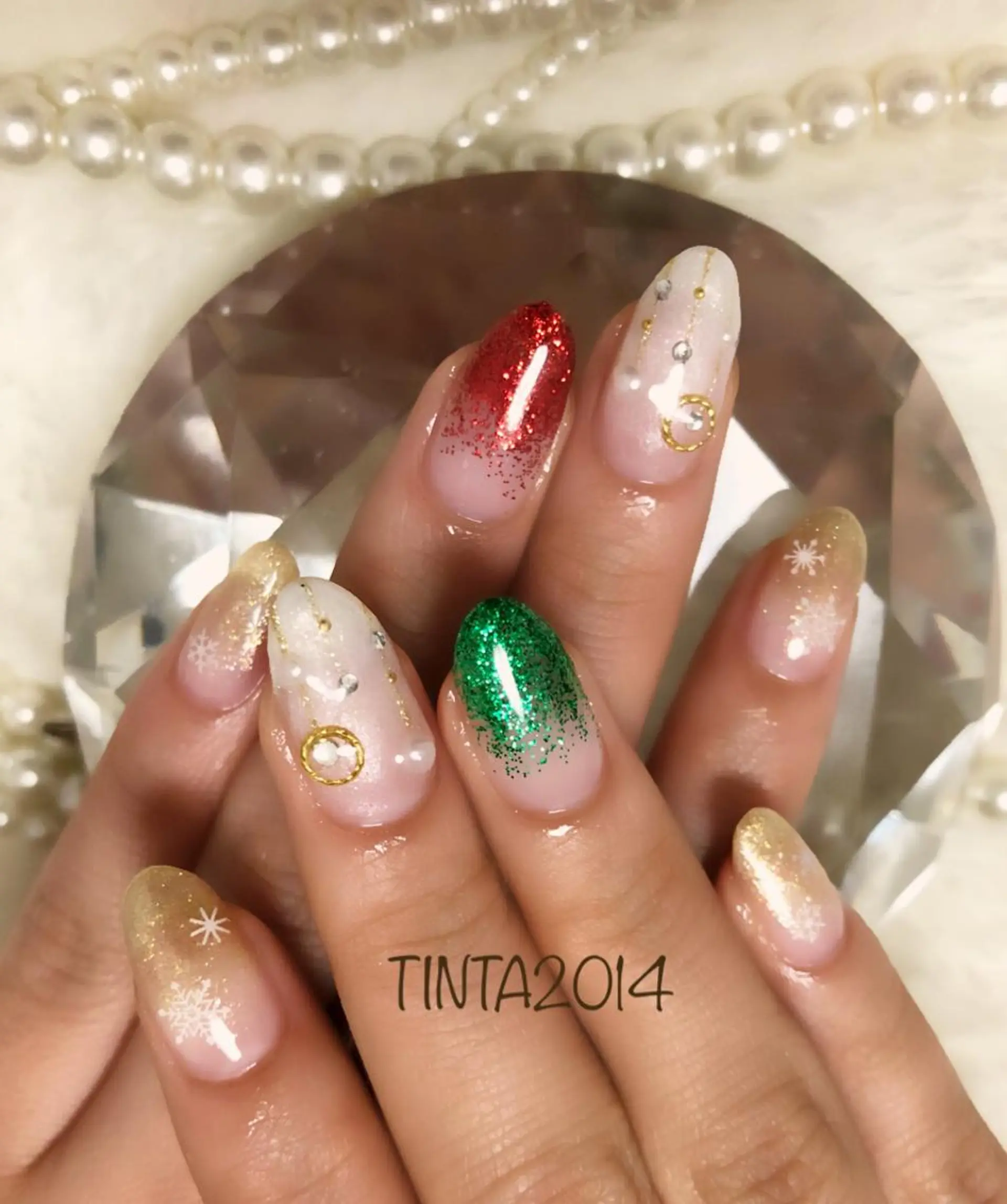 ネイル 冬ネイル クリスマス ネイルサロン ティンタ所属・馬場 典子のネイルデザイン