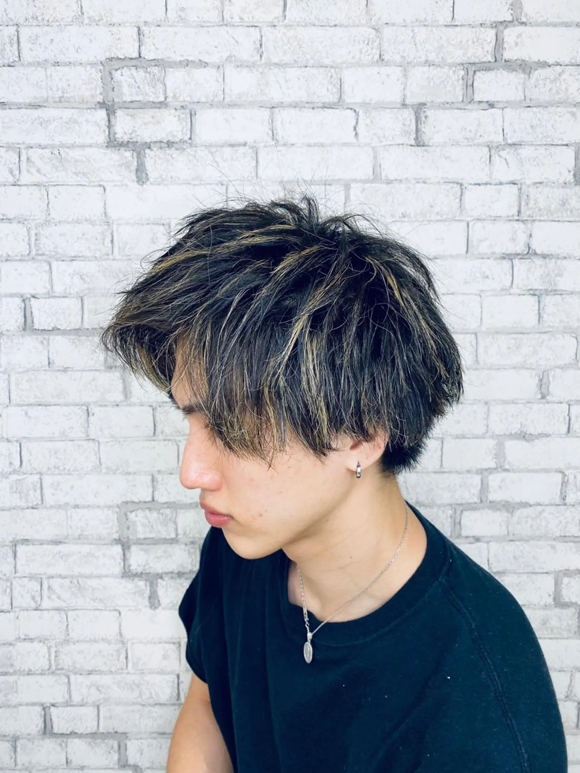 ショート カラー ヘアアレンジ メンズ ヘアカラー ブリーチなし艶カラー 東家のヘアスタイル