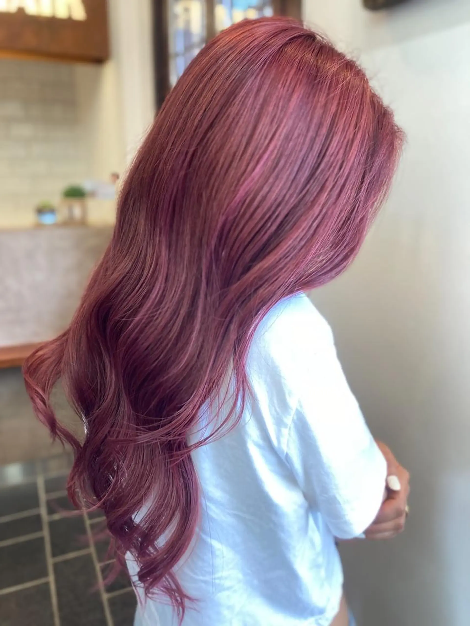 ロング カラー ブリーチ ケアブリーチ ダブルカラー ピンクカラー ヘアカラー トリートメント 【ショートボブ🤎】 YU-KAのヘアスタイル