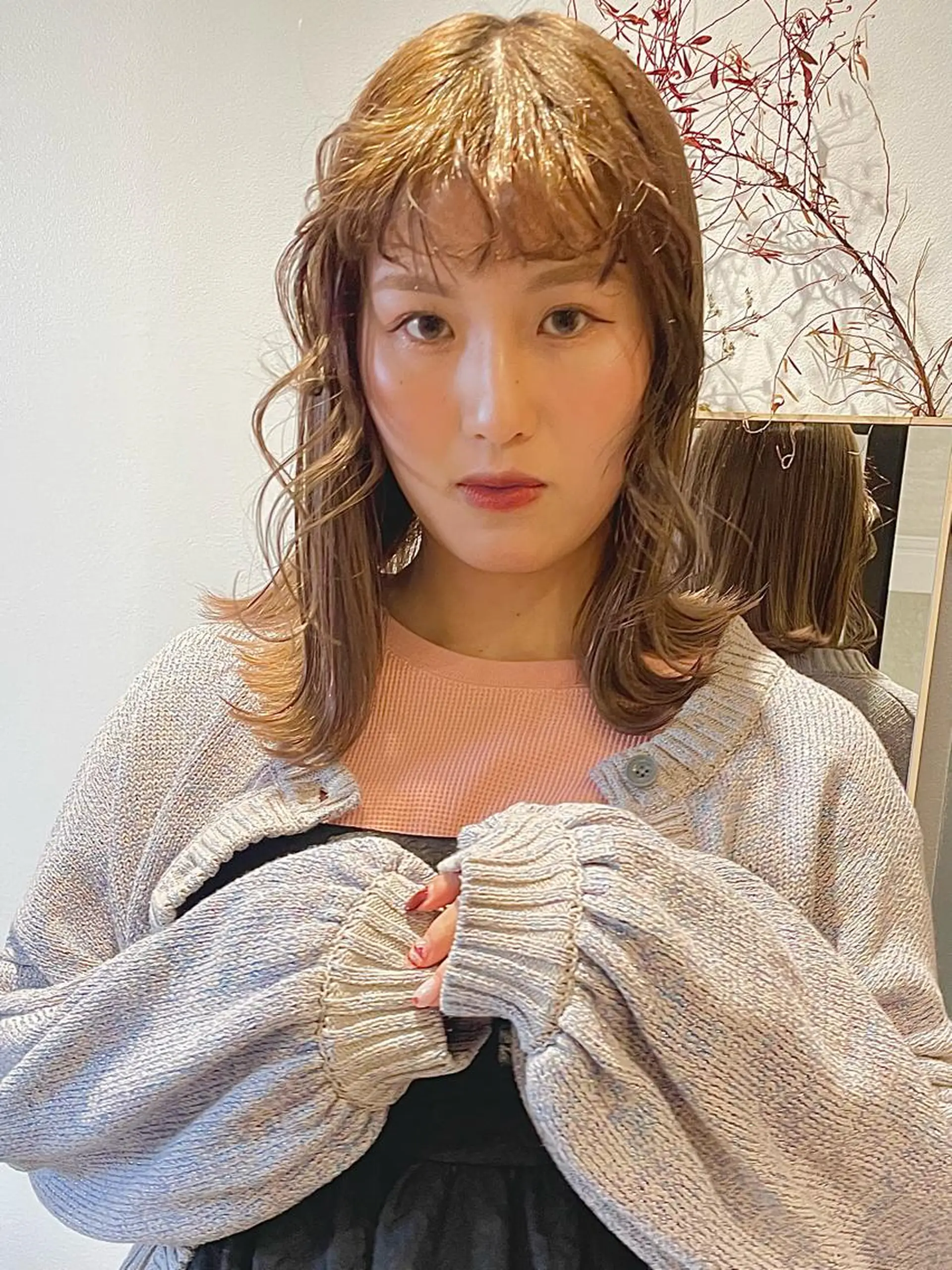 ミディアム ケアカラー トリートメント カット AI TOKYO　S所属・mizuki 【韓国レイヤー】のヘアスタイル