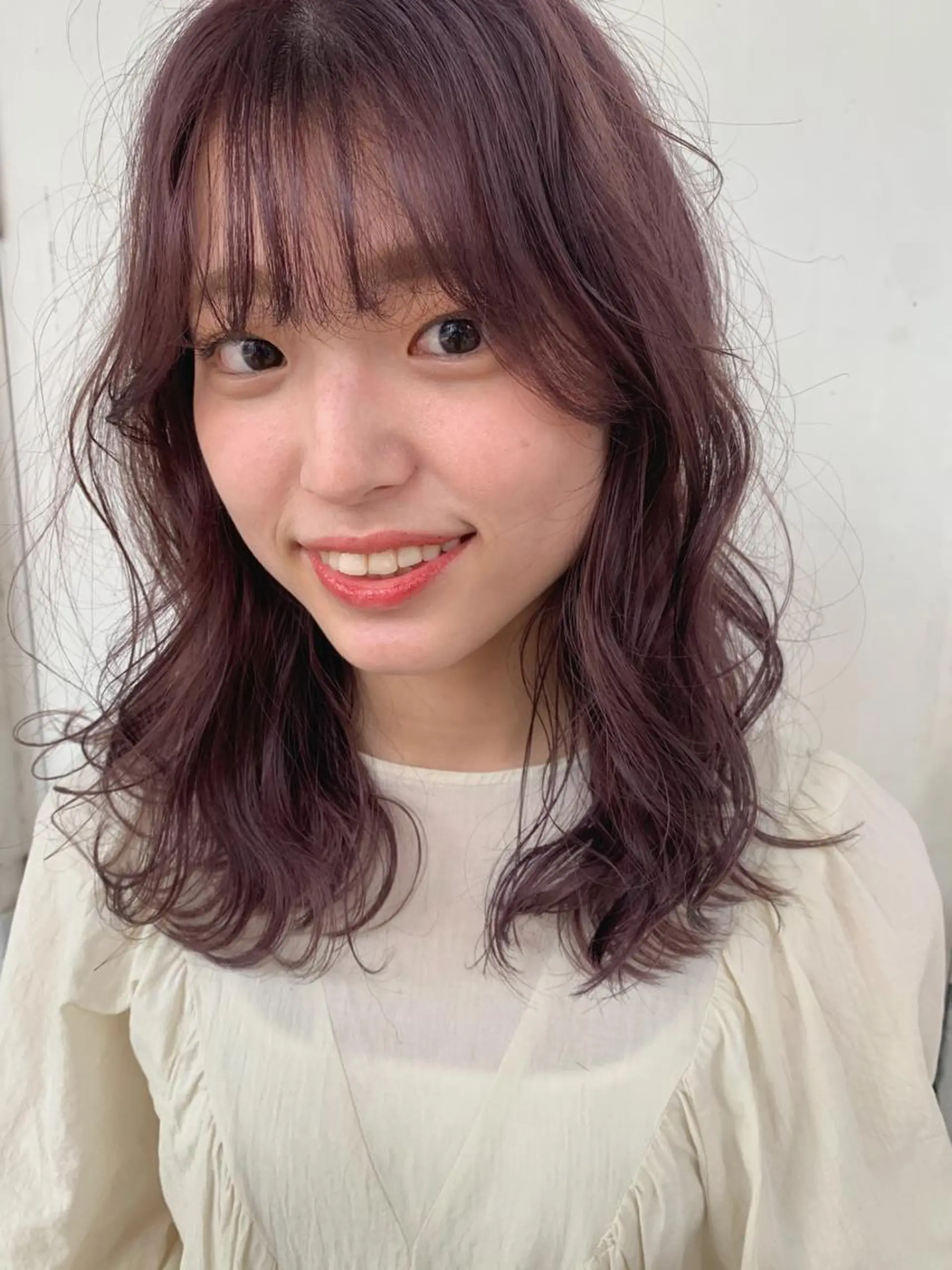 セミロング カラー ベージュカラー ブリーチ ラベンダーカラー ラベンダーベージュ ヘアカラー m ā l o.🌷 サカモトマイコのヘアスタイル