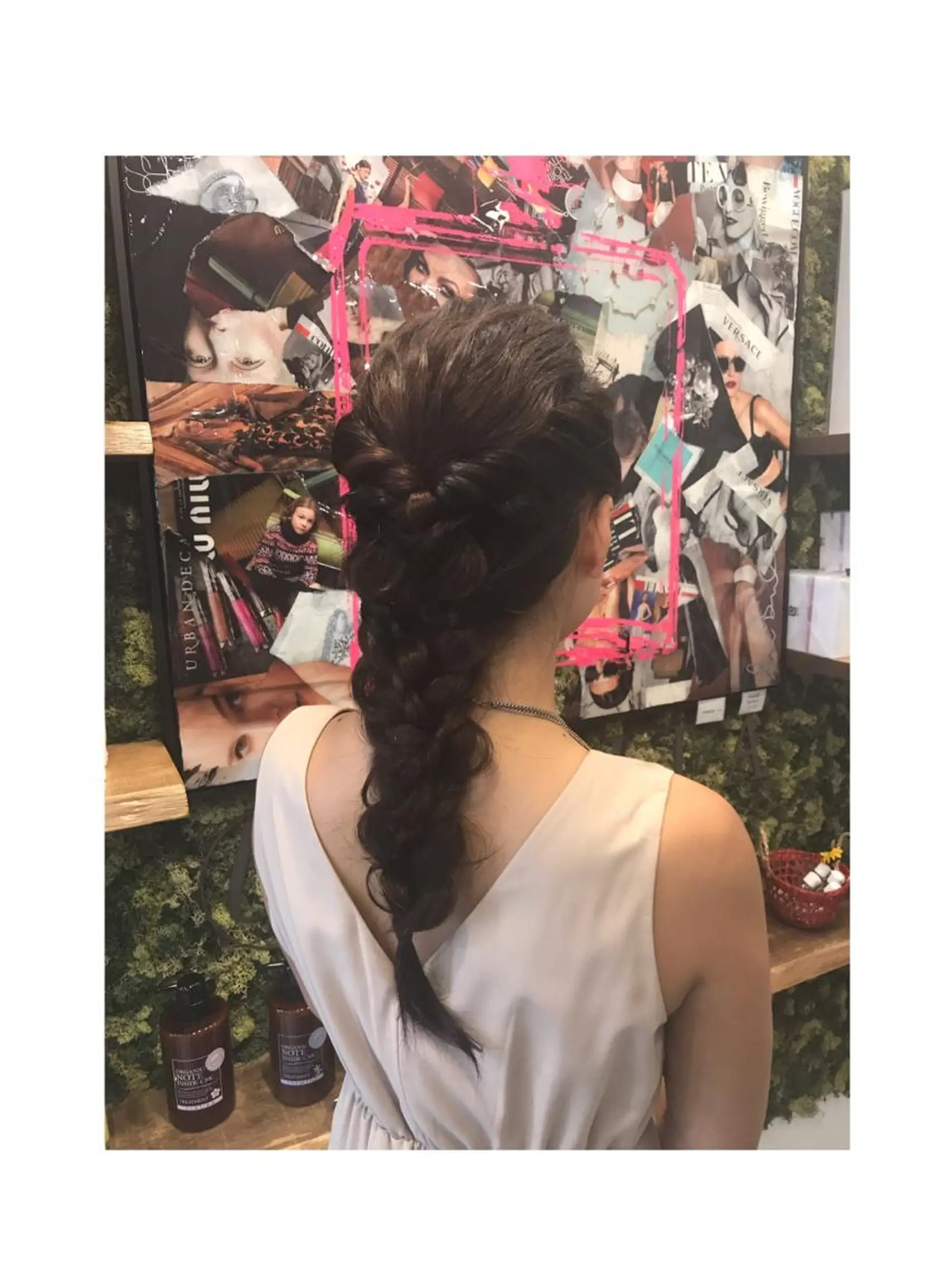 ロング カラー パーマ ヘアアレンジ 結婚式・ブライダル 三つ編み TERRACE 福島所属・shi hoのヘアスタイル