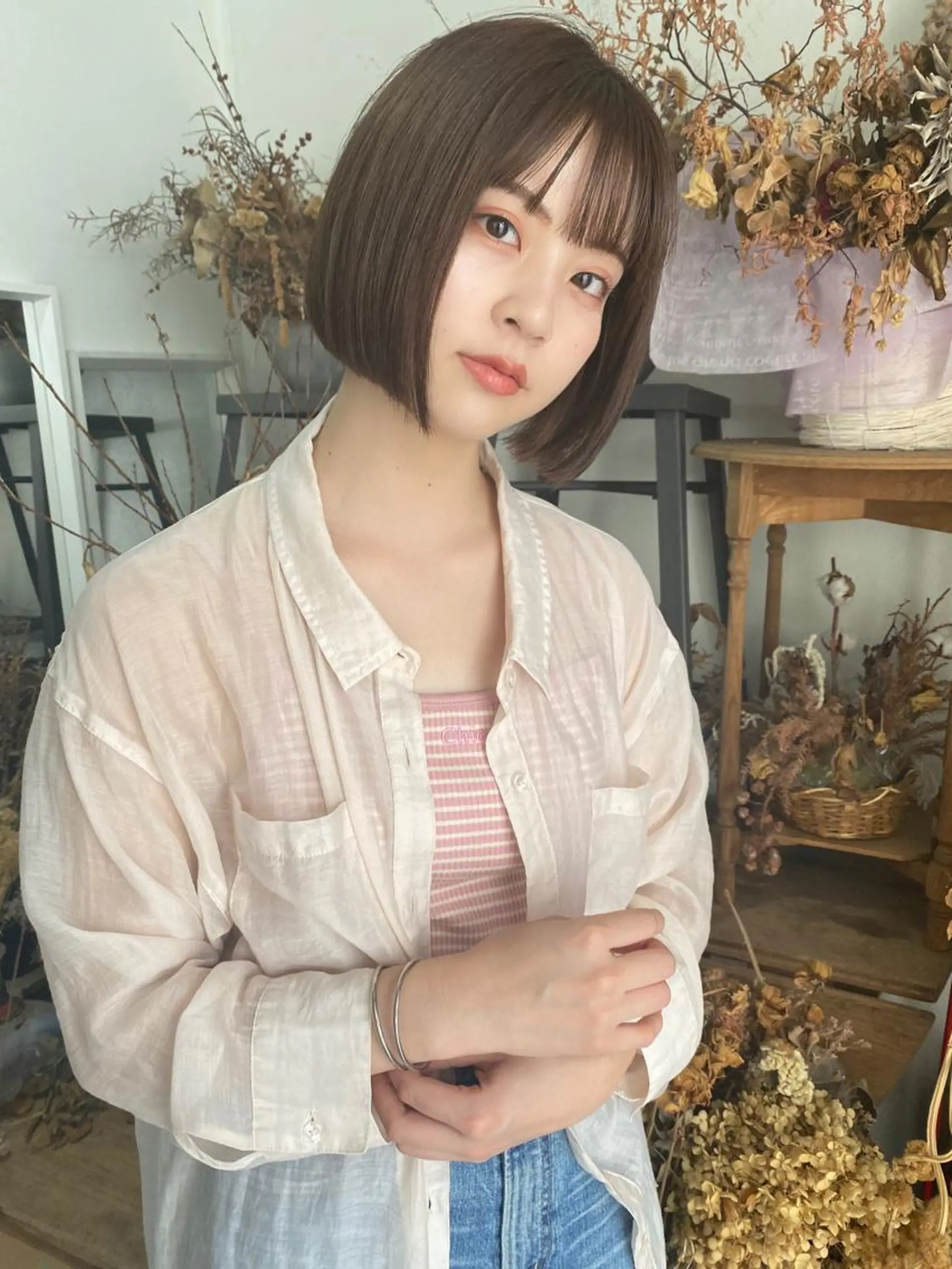 ショート カラー カット パーマ トリートメント キタダ ヒロキのヘアスタイル