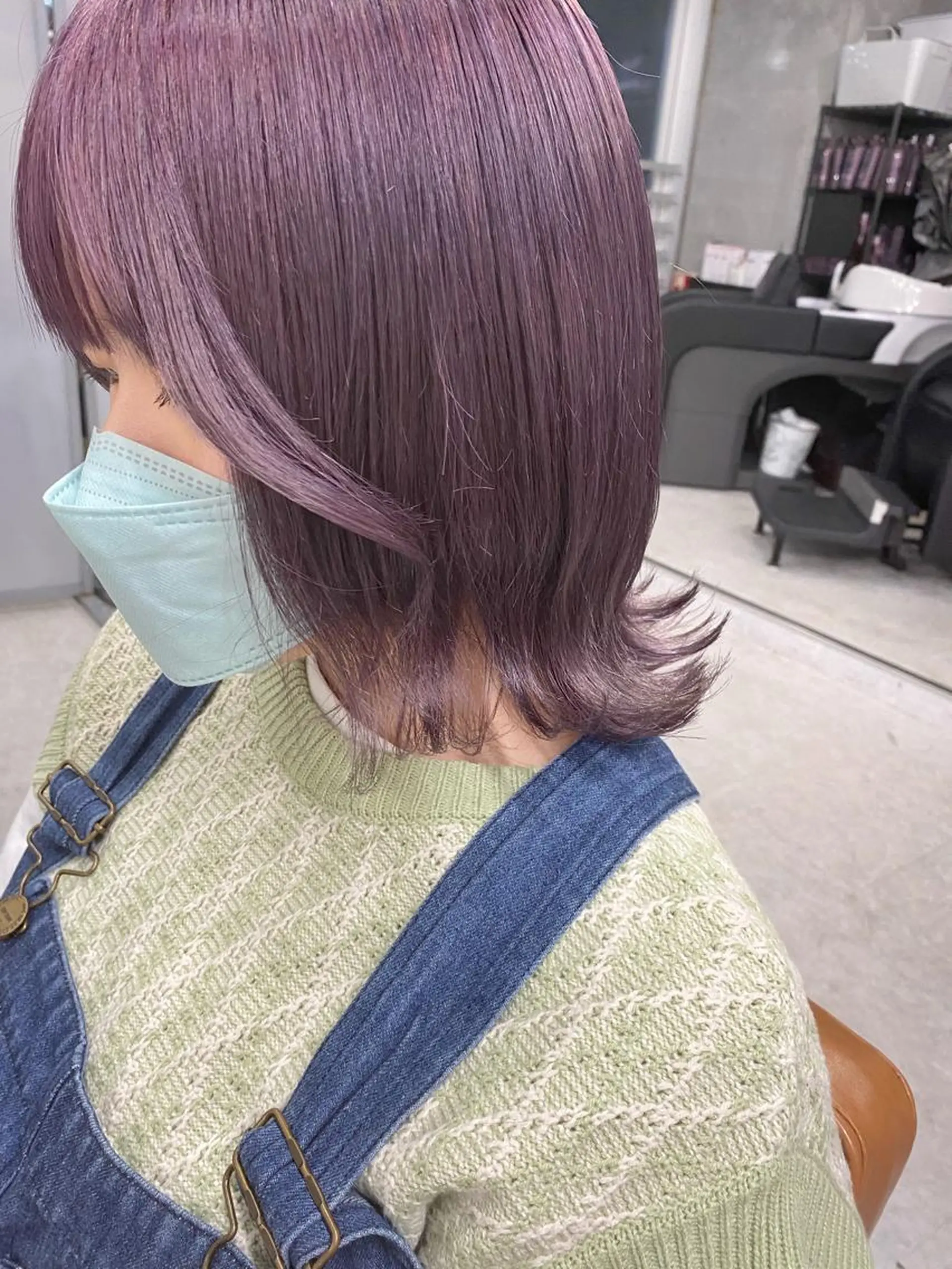 ミディアム カラー ヘアアレンジ 🌷FUKA🌷 まろやかハイトーンのヘアスタイル