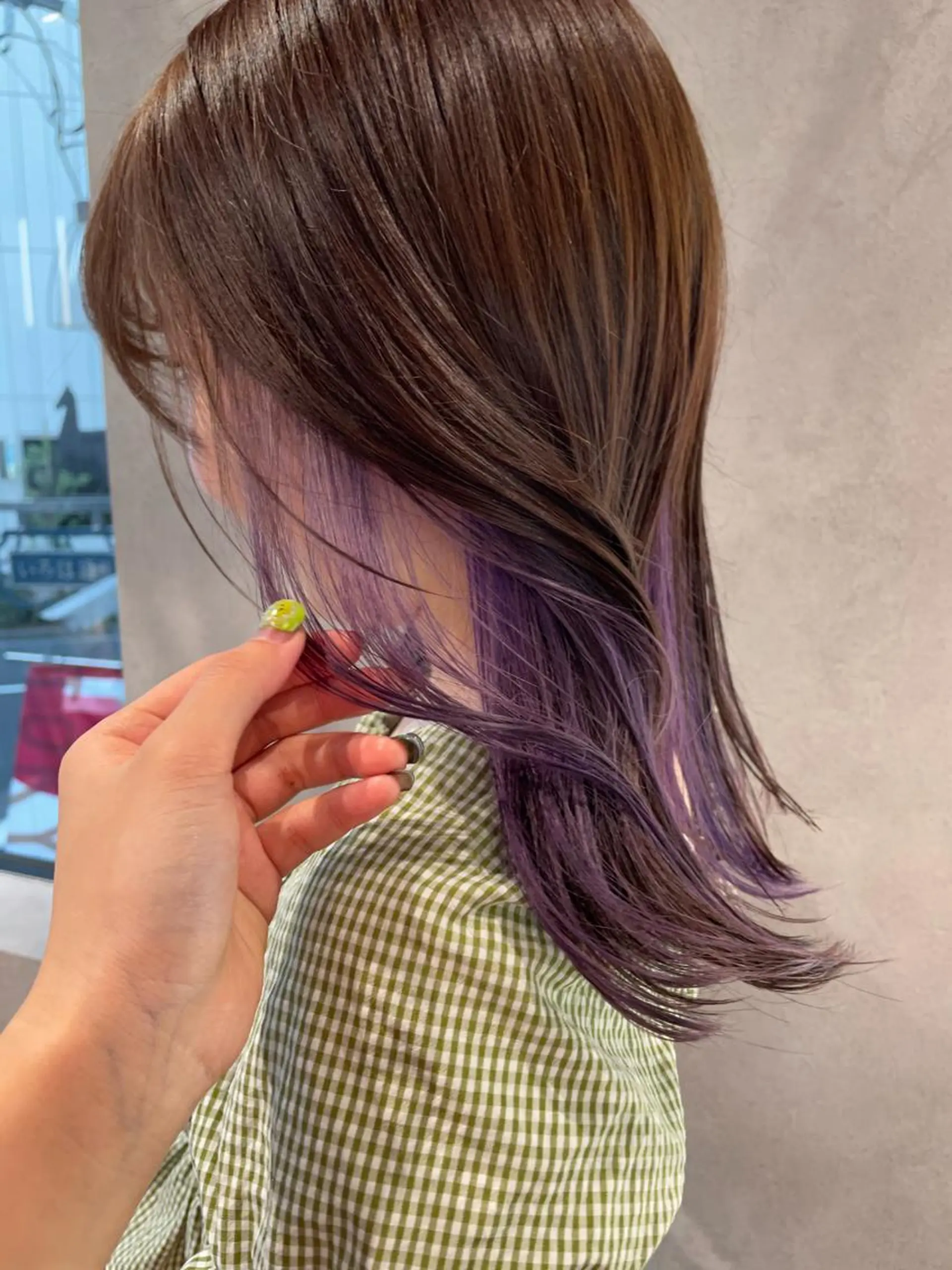 セミロング カラー ブリーチ ラベンダーカラー ヘアカラー ナチュラル透明感🌱 小山美樹子のヘアスタイル