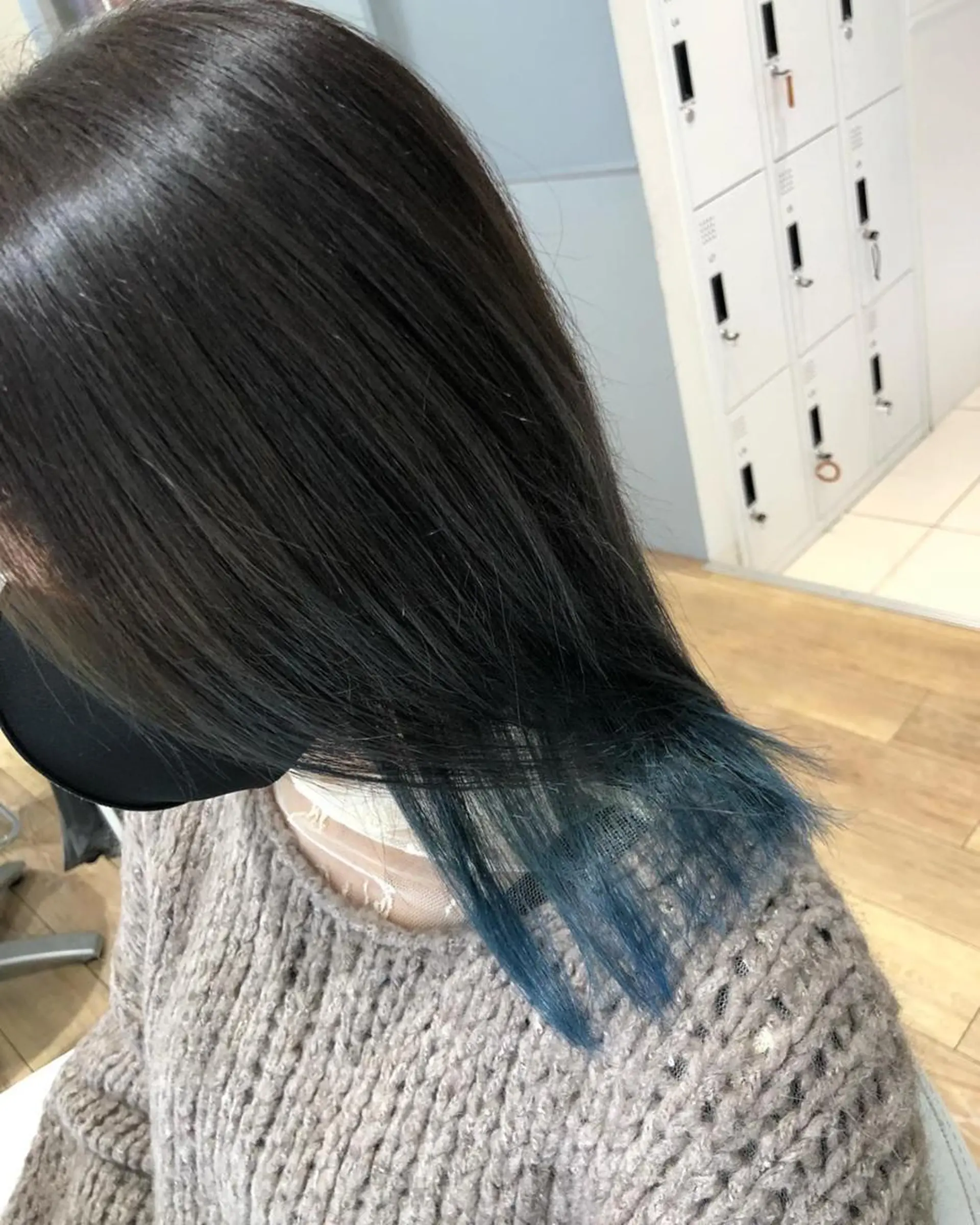 ミディアム カラー ブルーカラー インナーカラー 髪質改善 -5歳大人ﾊｲﾗｲﾄ ✨津嘉山のヘアスタイル