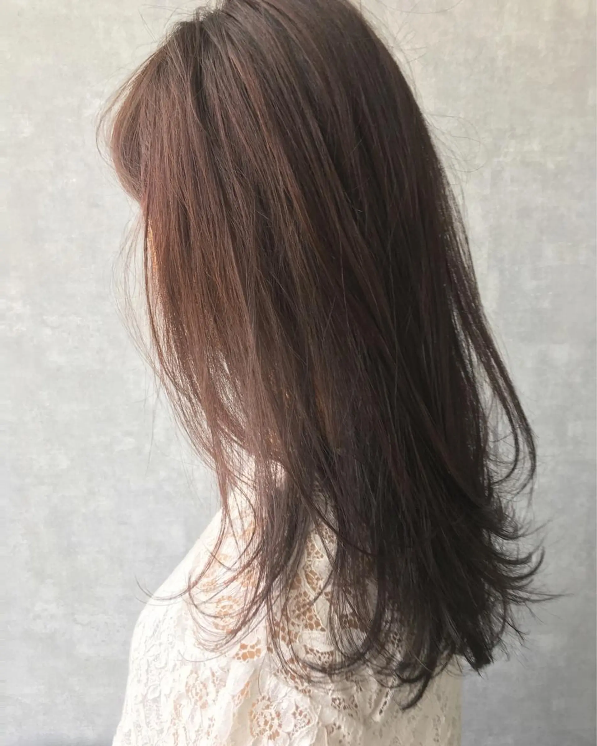 セミロング カラー アッシュ レイヤーカット BLend 渋谷のヘアスタイル