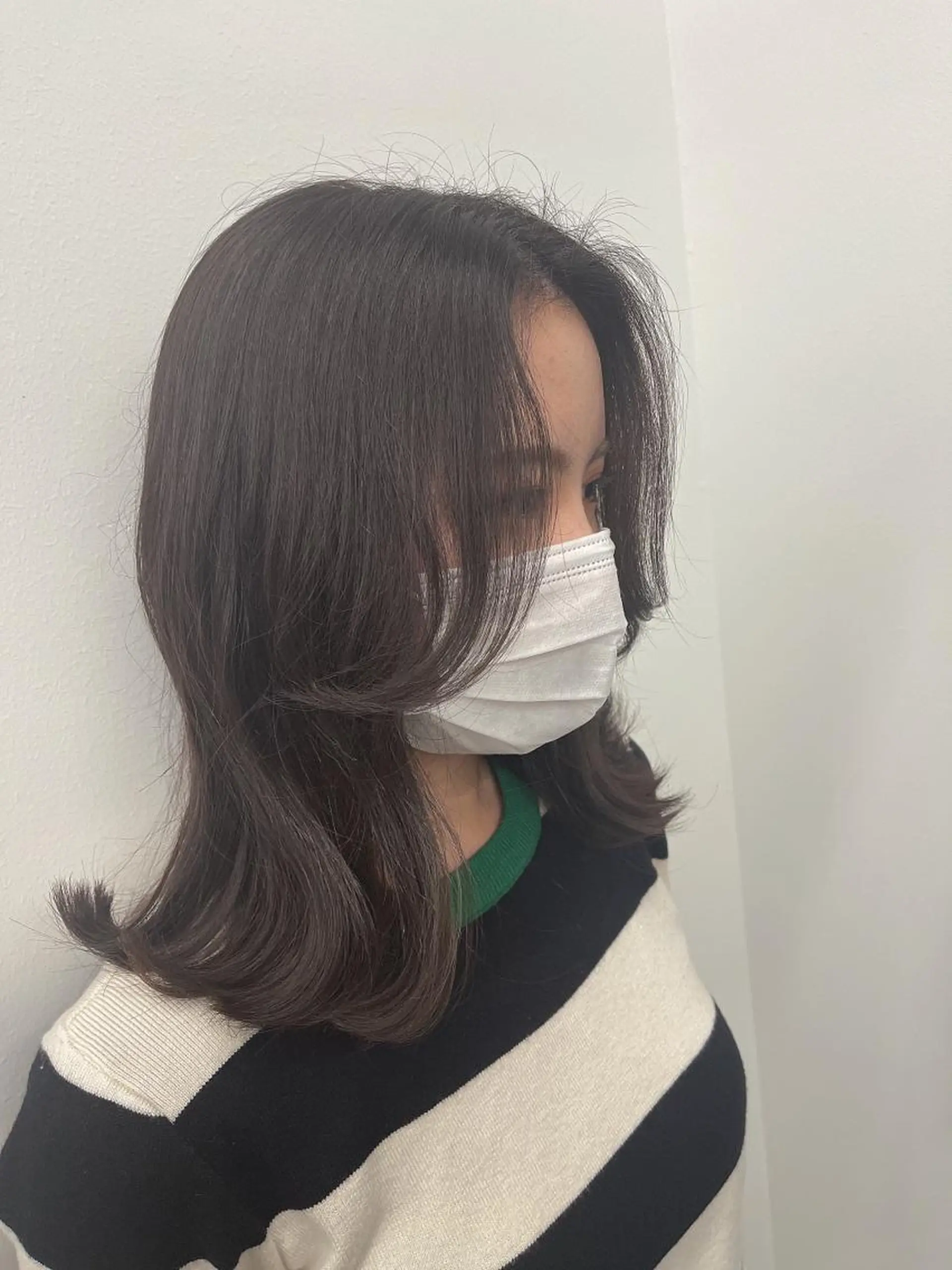 ミディアム カラー カット ヘアカラー トリートメント &chaLme   心斎橋所属・emi/髪質改善/ 韓国風/艶カラーのヘアスタイル