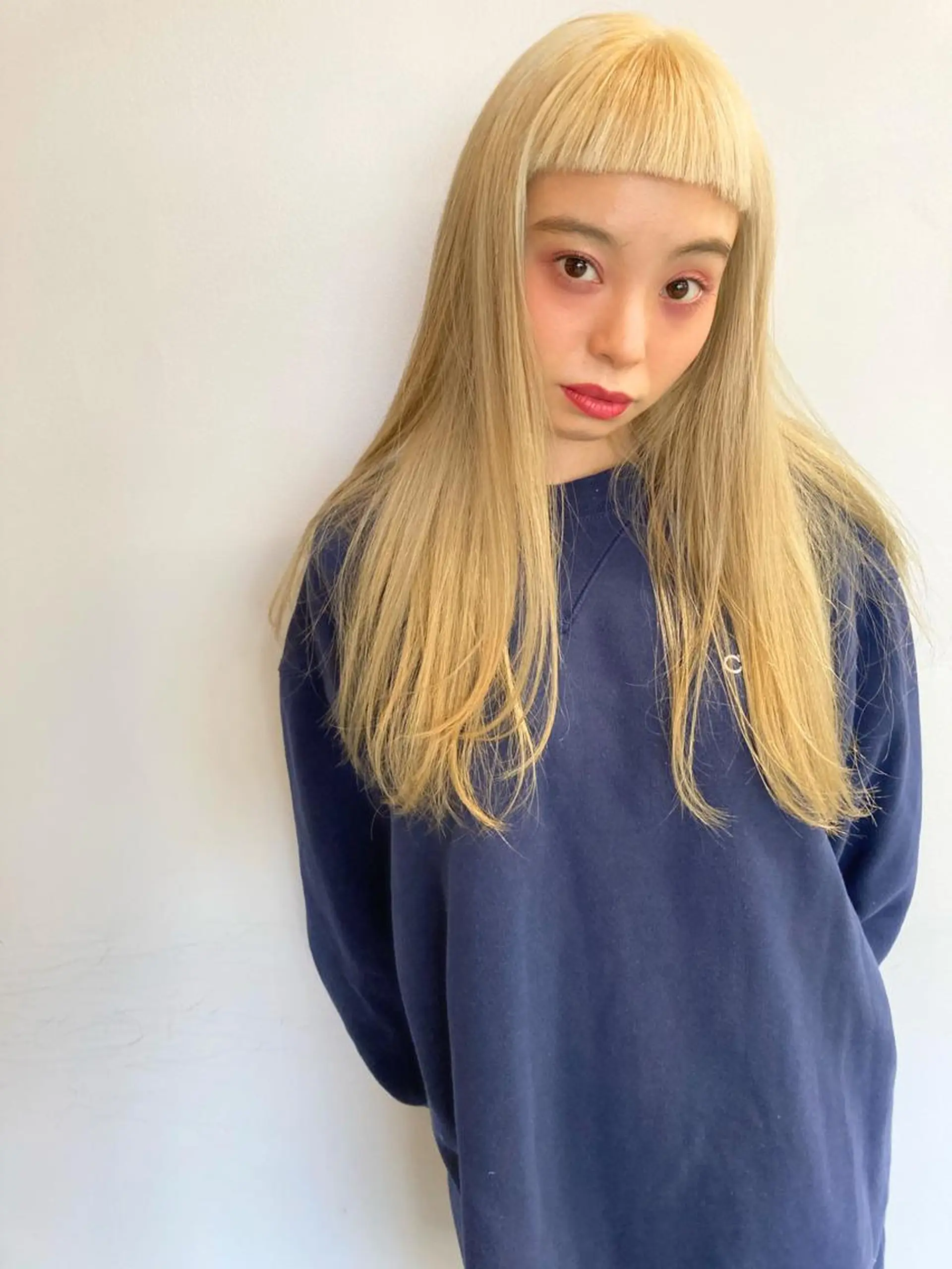 ロング カラー ブロンド ホワイトブロンド ワキウチコウスケ 福岡天神美容室のヘアスタイル