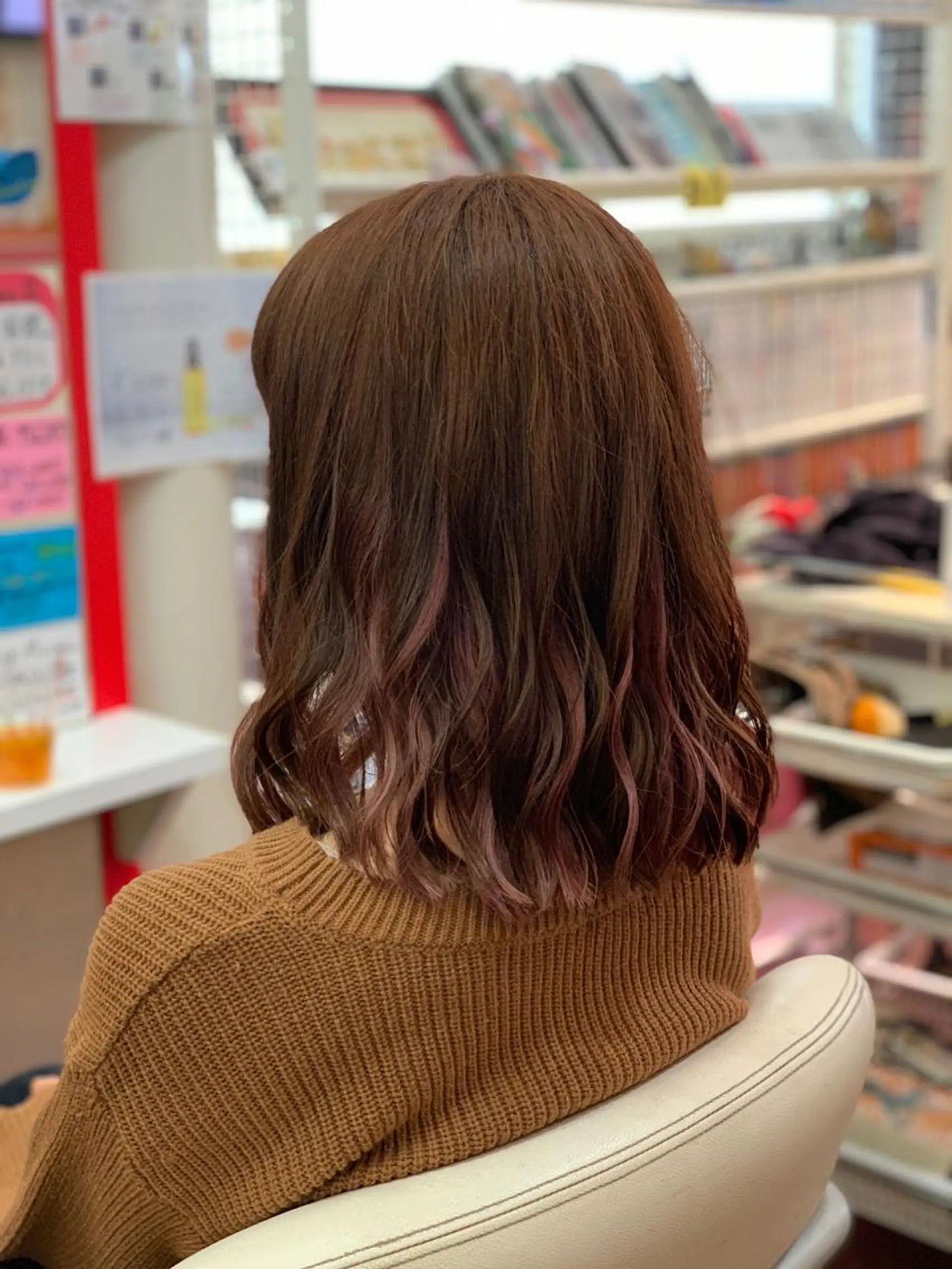 セミロング カラー ヘアカラー たけい ゆうきのヘアスタイル