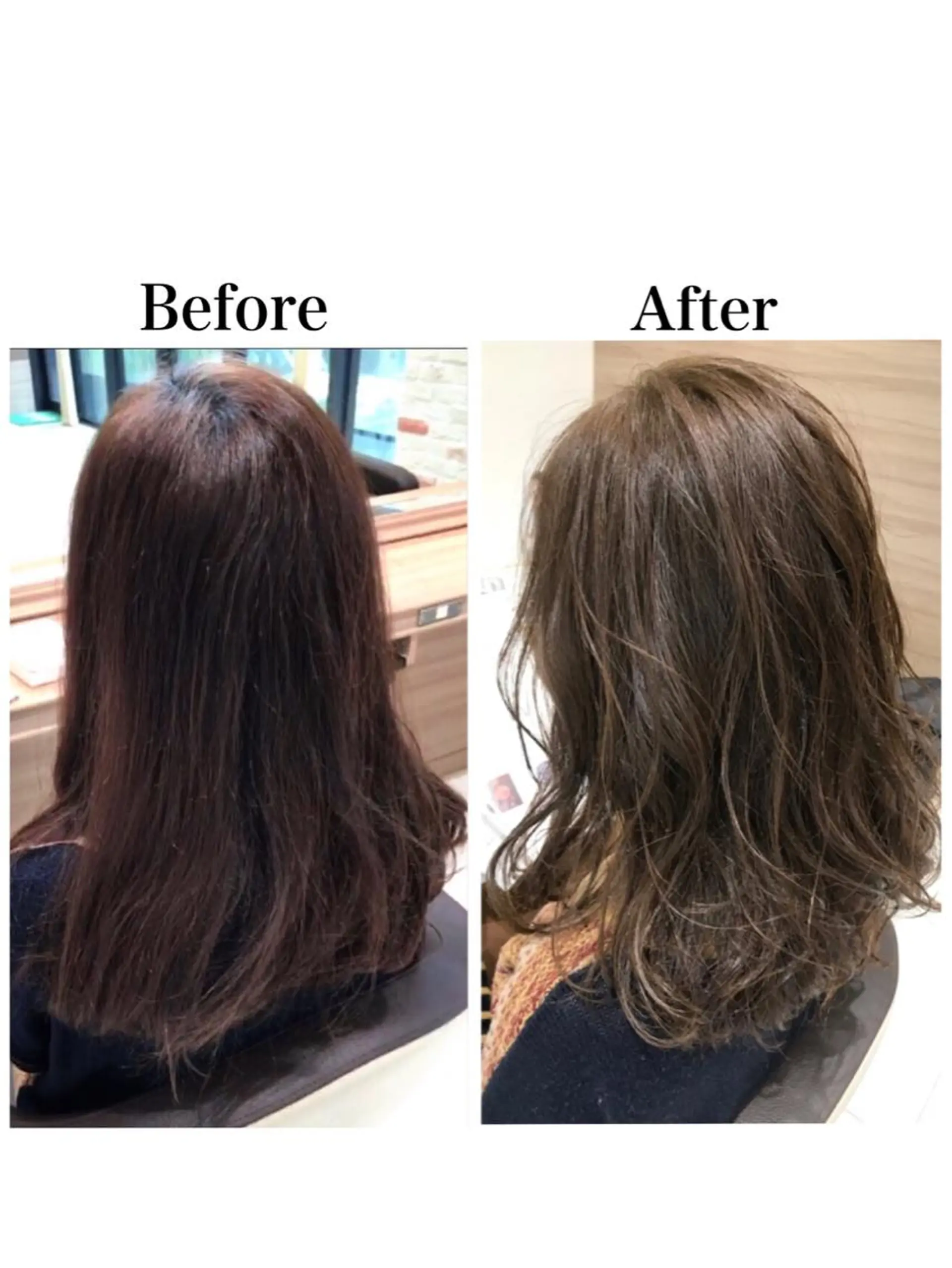 セミロング アッシュ カット ヘアカラー 新宿 木下拓哉のヘアスタイル