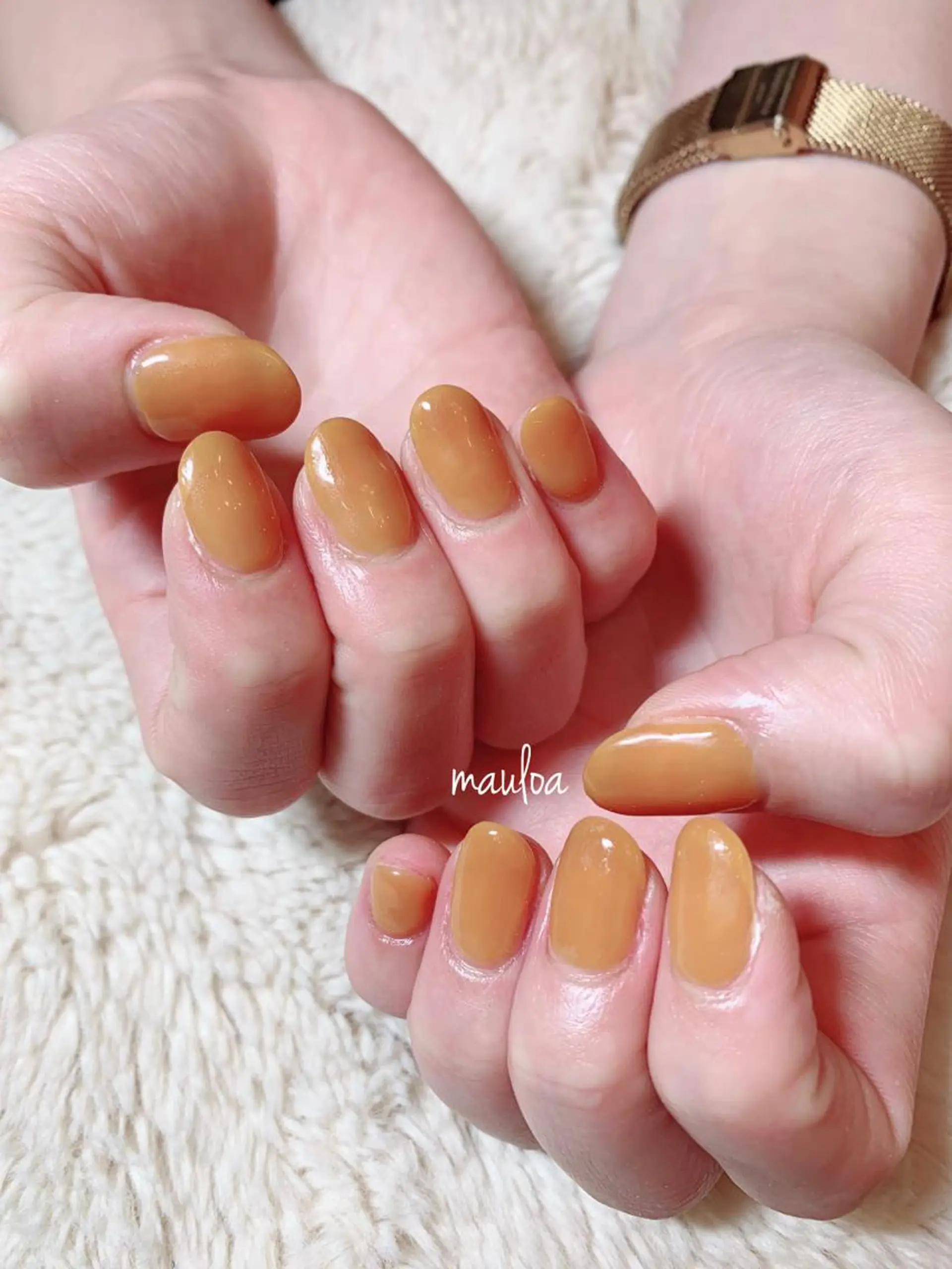 ネイル ブラウン オレンジ pipi..所属・pipi ..のネイルデザイン