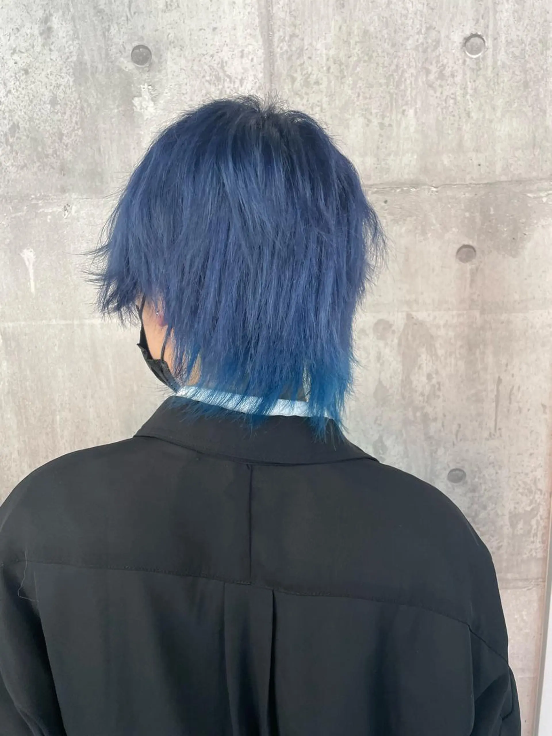 カラー アクアカラー ブルーカラー ネイビーカラー ヘアカラー _WHITE浜松店 もえかのヘアスタイル