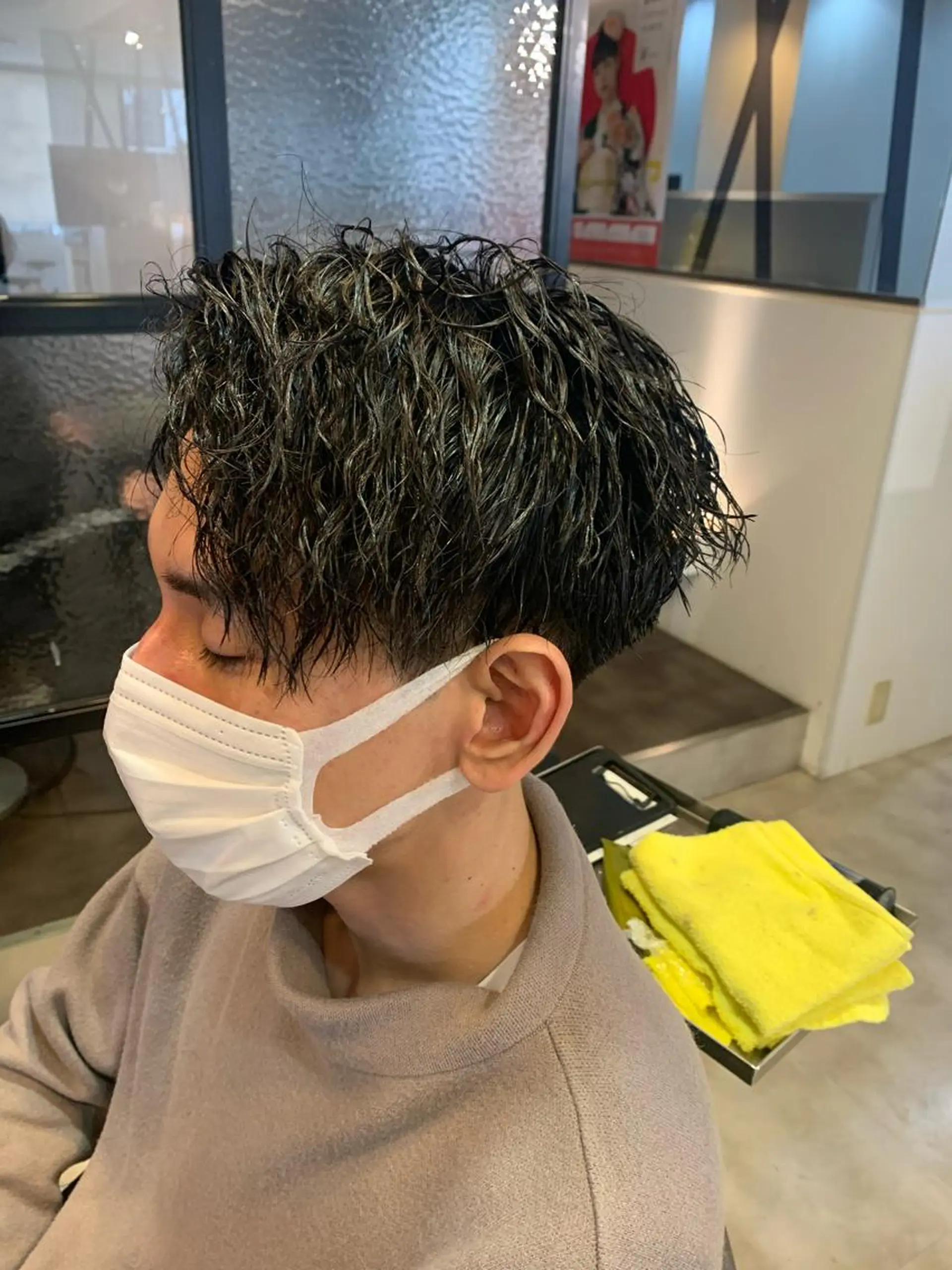 ミディアム メンズ メンズパーマ/難波/ 心斎橋　室園亮佑のヘアスタイル