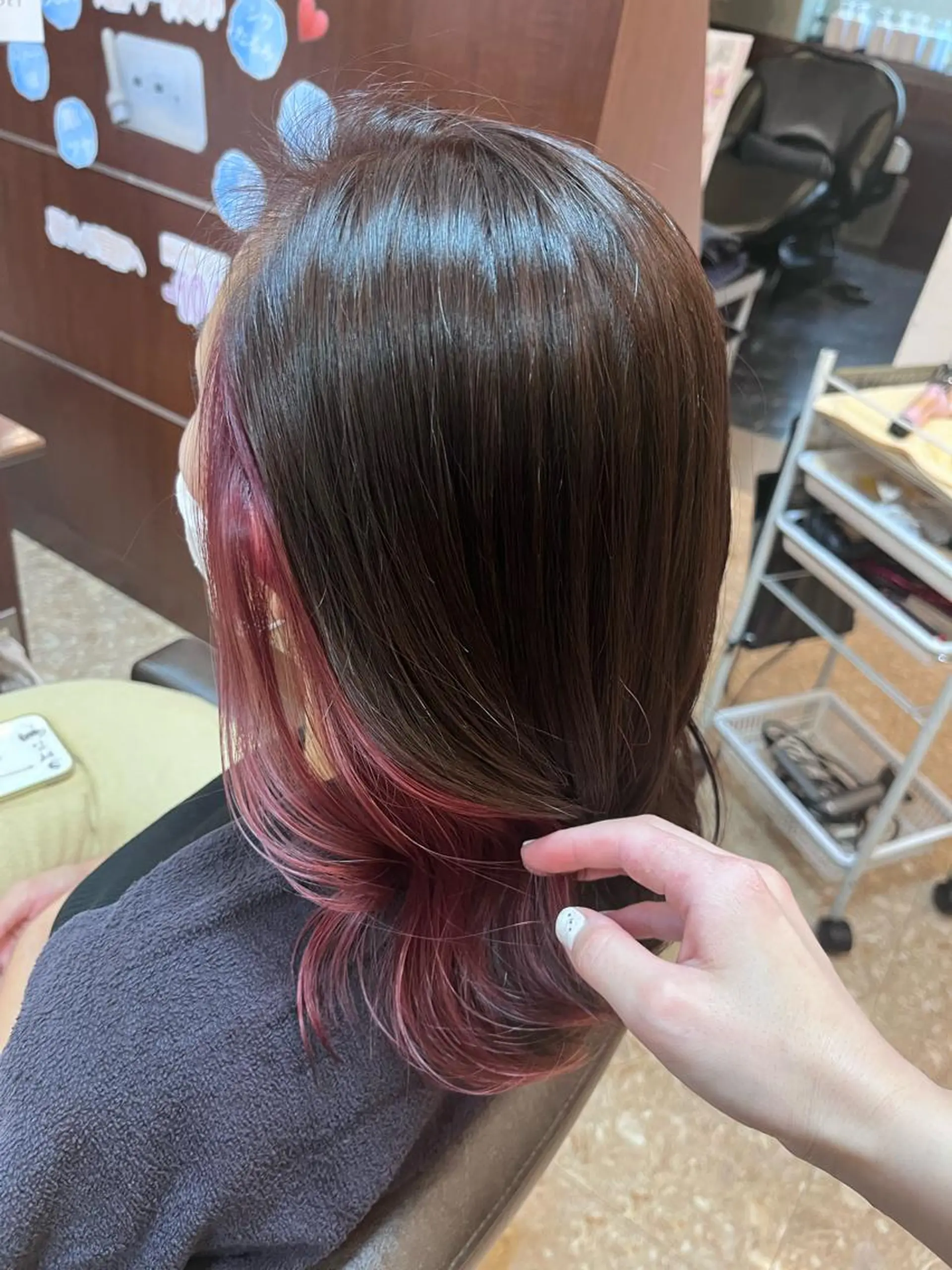 ロング カラー インナーカラー ピンクカラー ヘアカラー トリートメント ボブ得意 🤍山内　飛鳥🤍のヘアスタイル