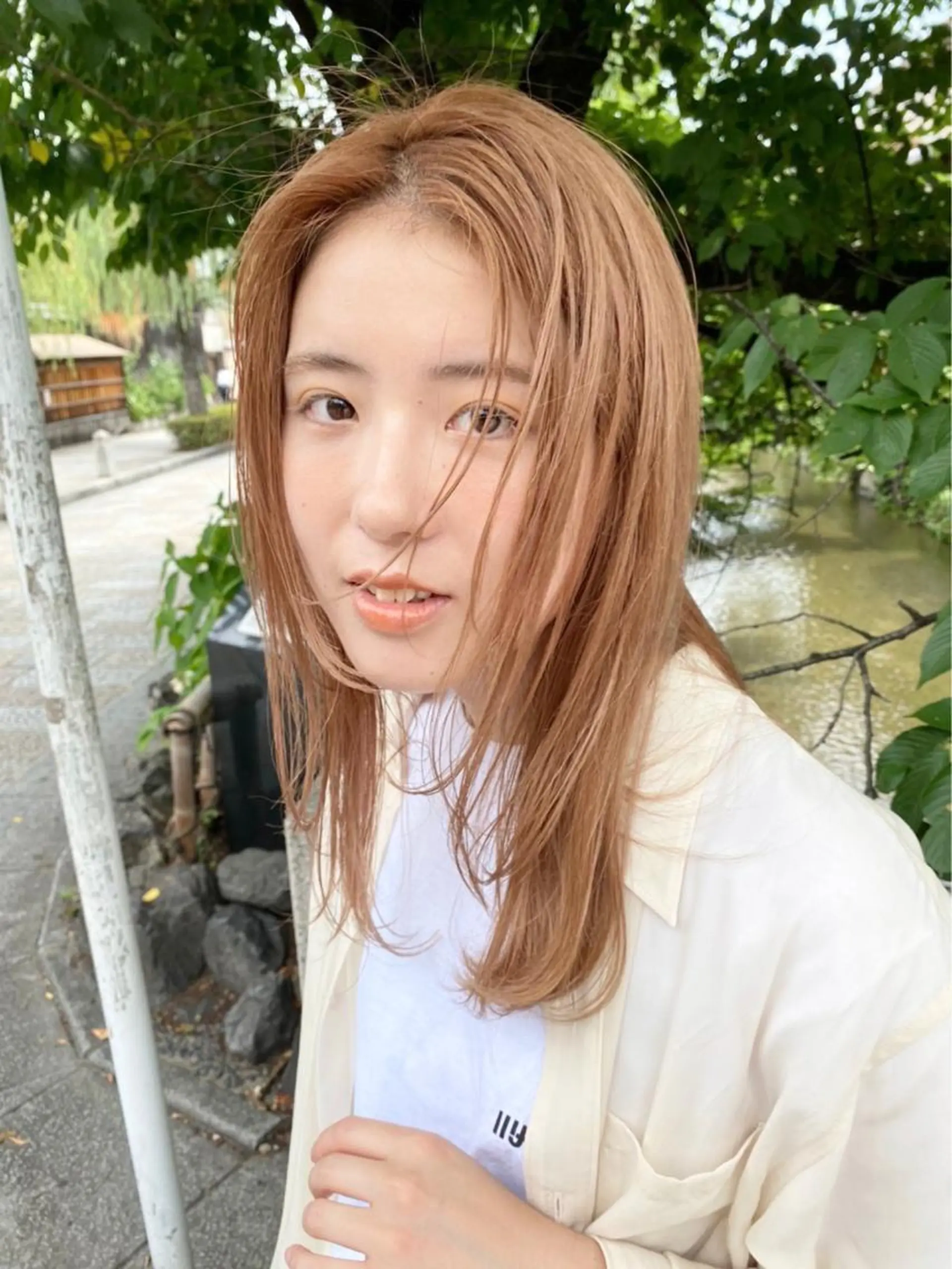 ミディアム カラー パーマ ヘアアレンジ メンズ キッズ ネイル マツエク・マツパ オレンジ カラーマツエク オレンジ カット ヘアカラー トリートメント tatsumi/ボブ ウルフ/レイヤーのヘアスタイル