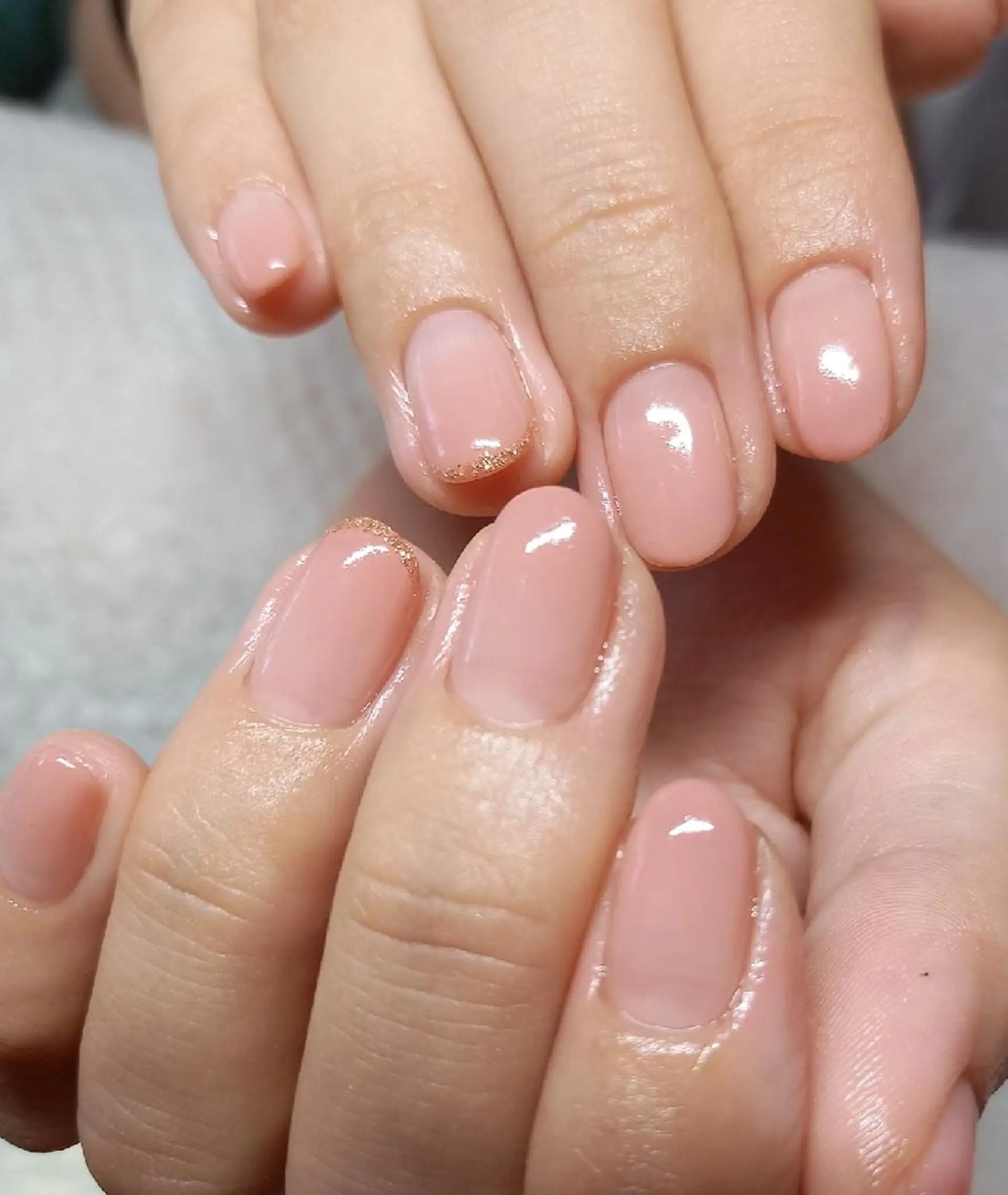 ネイル ラメ(グリッター) ピンク シンプルネイル Mirei NAIL 金児のネイルデザイン