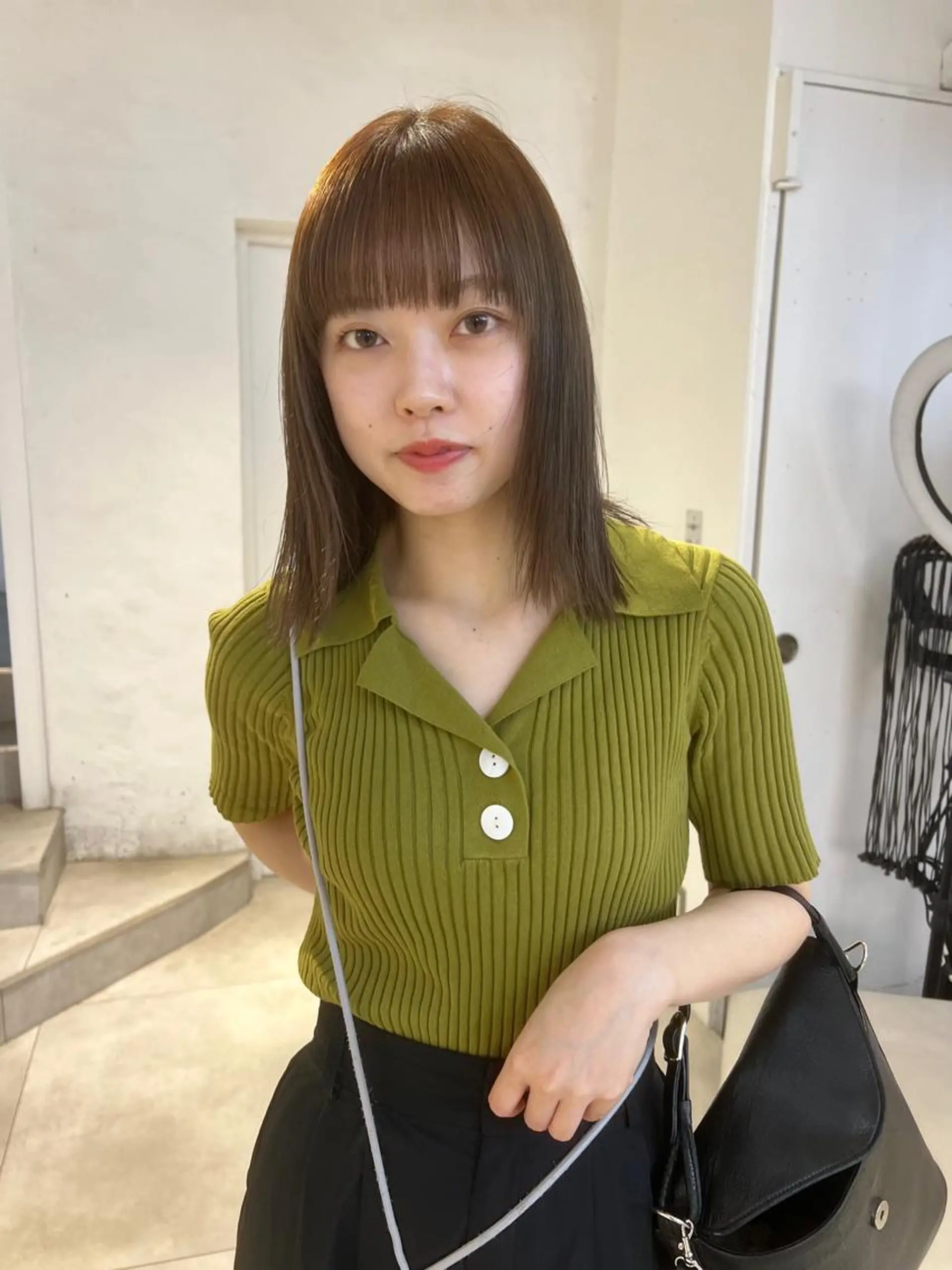 ミディアム カラー ベージュカラー 顔周りカット/透明感 カラー✂️MEIのヘアスタイル