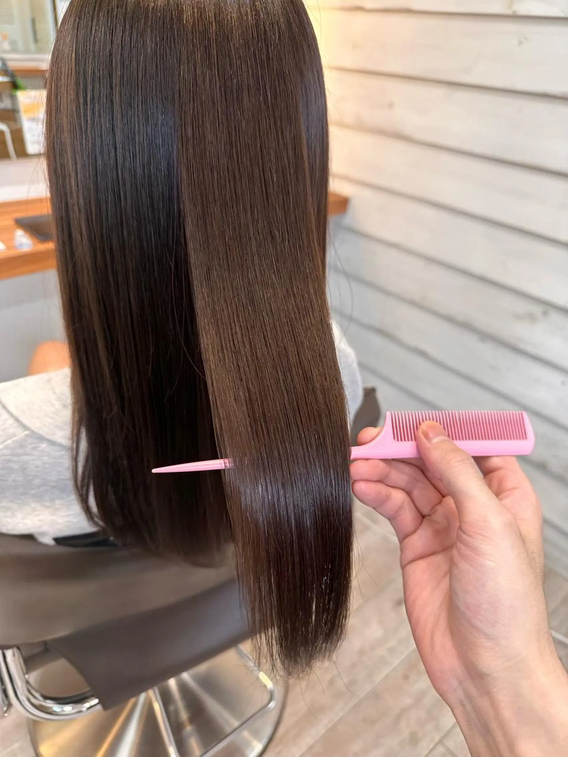 ロング カット 縮毛矯正 下島 優人のヘアスタイル