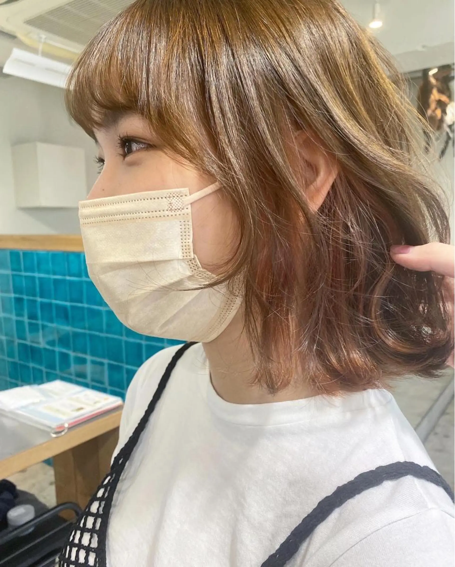 ショート カラー ベージュカラー ピンクカラー ピンクベージュ ヘアカラー トリートメント パーマ美容師 hanaのヘアスタイル