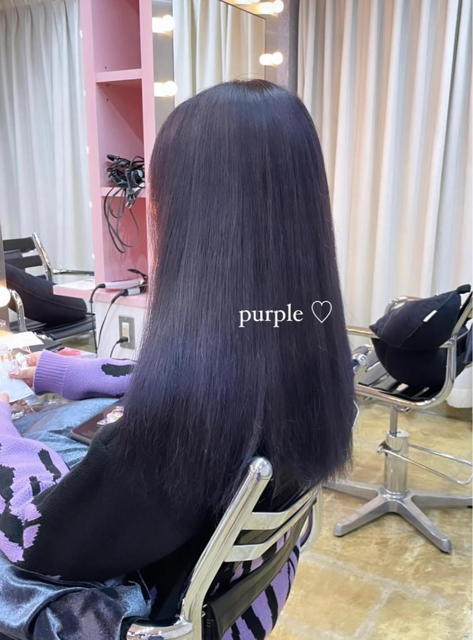 ロング パープルカラー ボブ/ハイトーン YUIのヘアスタイル